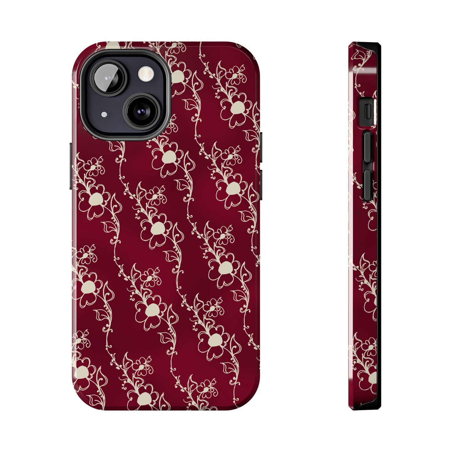 Diagonal Daisies Red / Ivory Phone Case