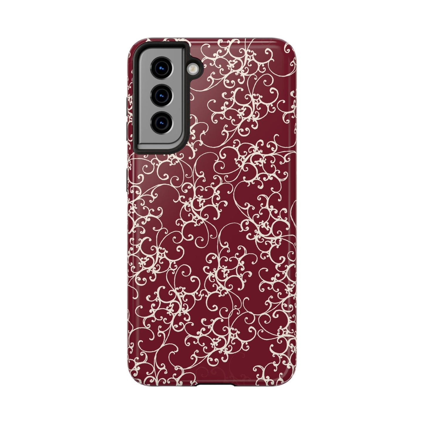 Elegant Scroll Red / Ivory Phone Case