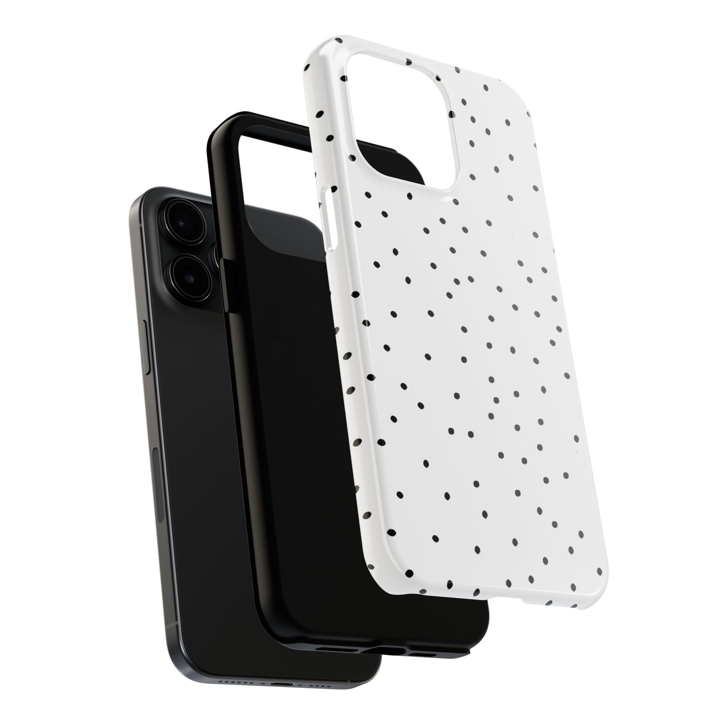 Space Dots White / Black Phone Case