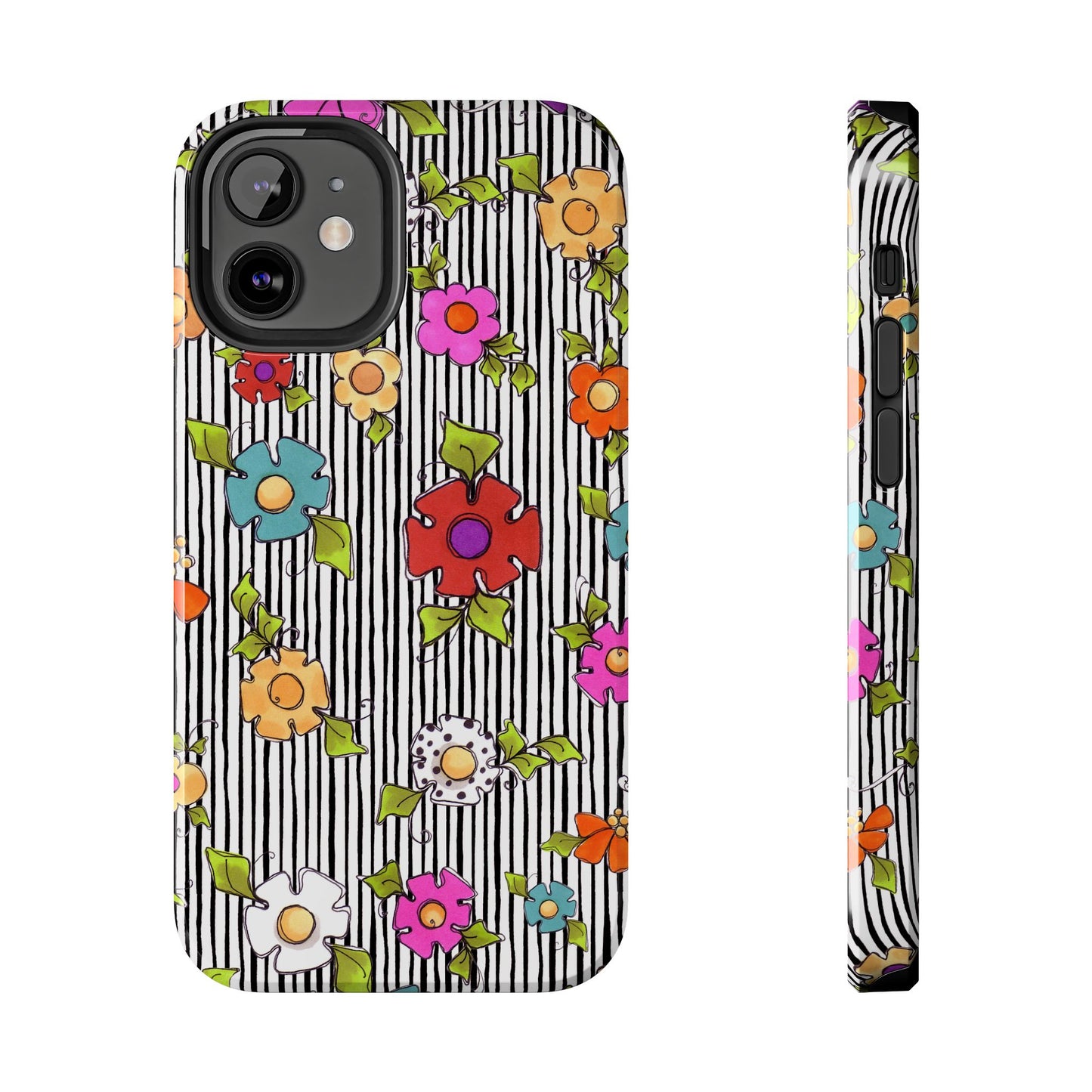 Dog Blooms White / Black Phone Case