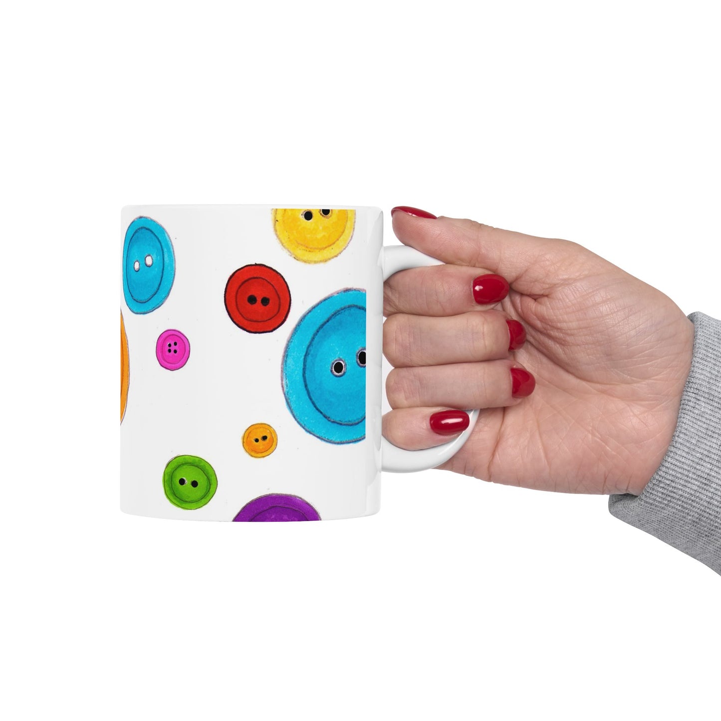 Button Dots White Cup