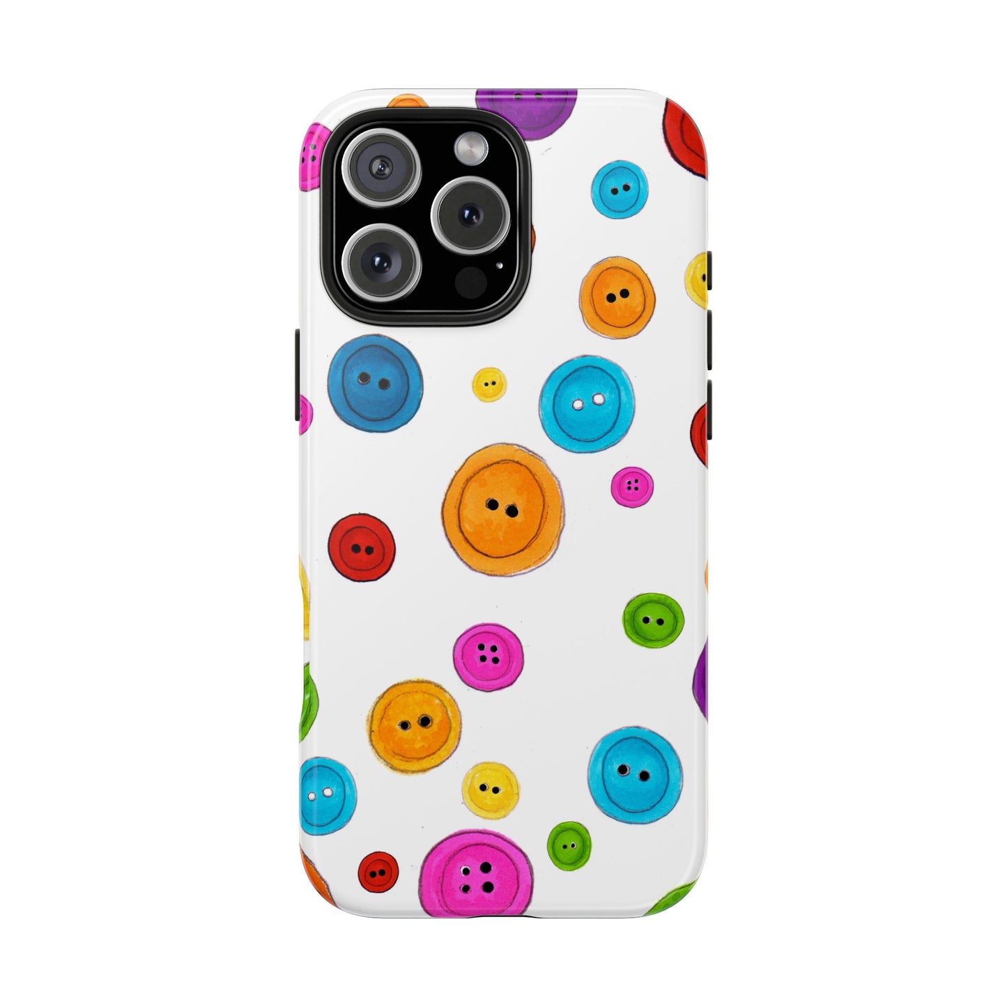 Button Dots White Phone Case