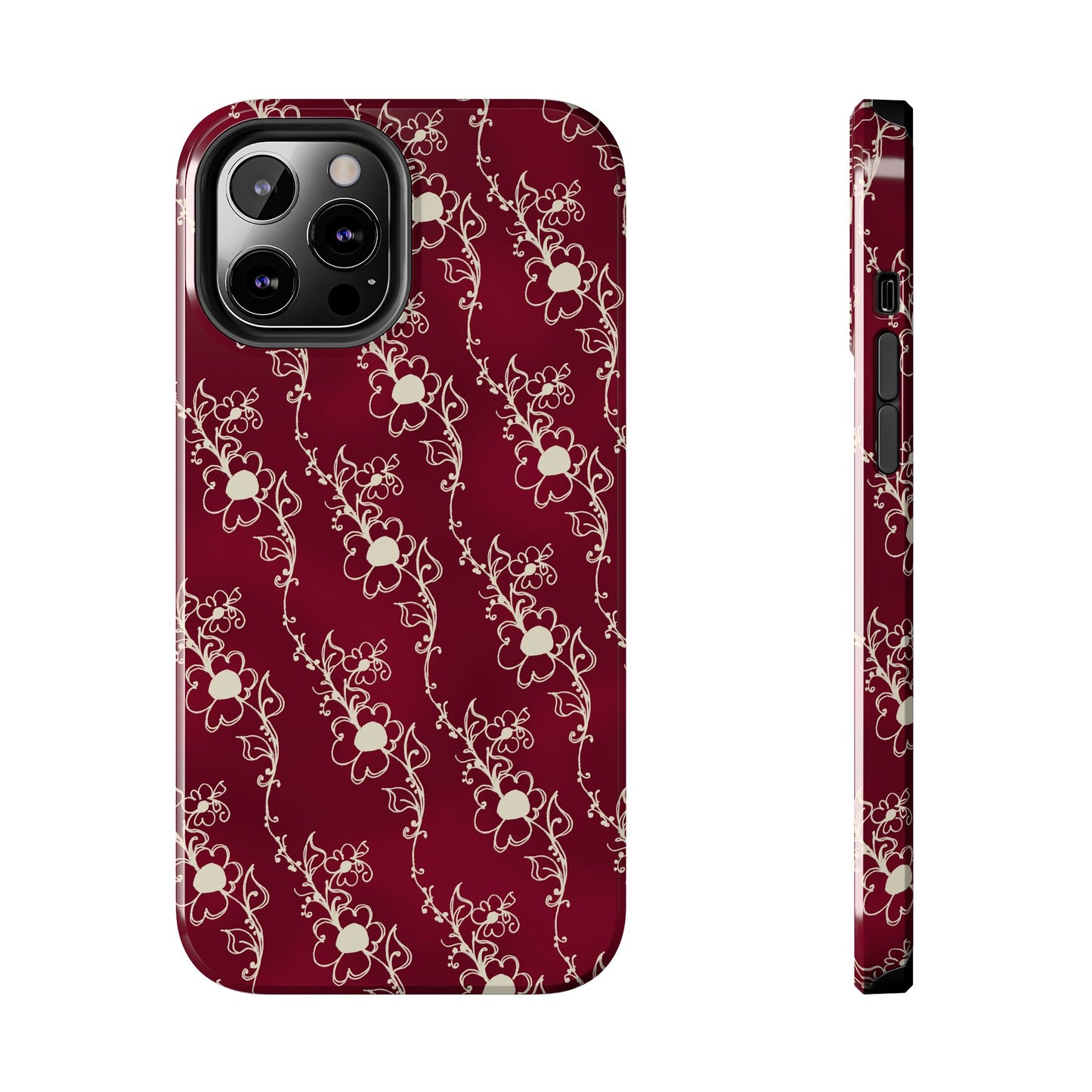 Diagonal Daisies Red / Ivory Phone Case