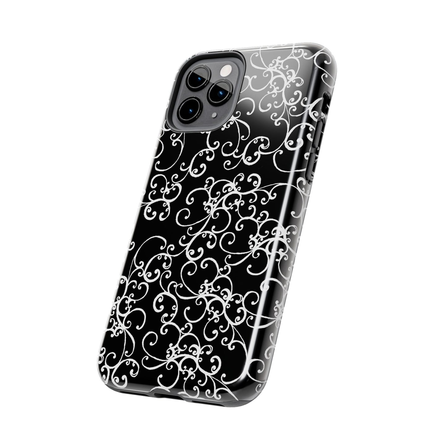Elegant Scroll Black / White Phone Case