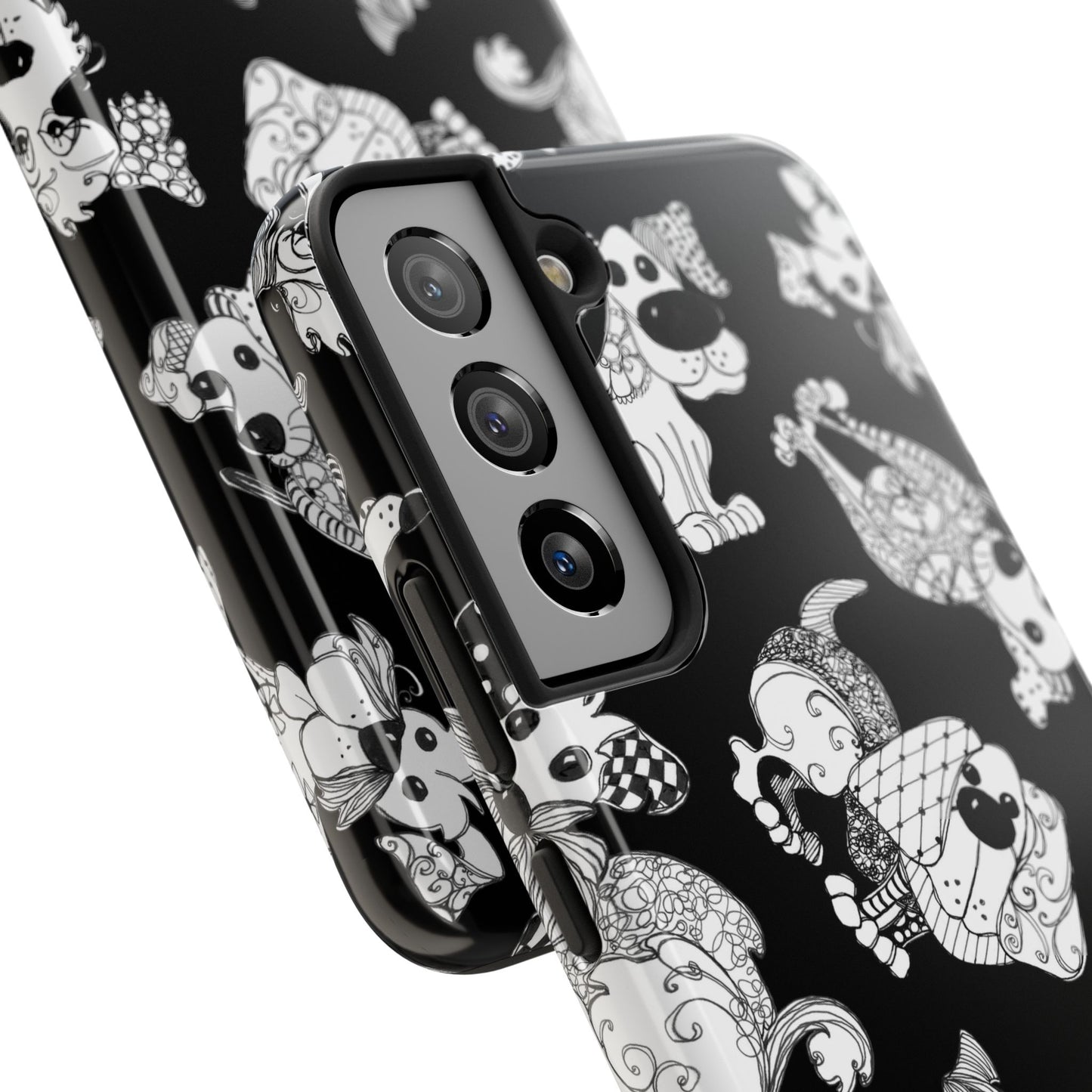 Doodle Dogs Black Phone Case