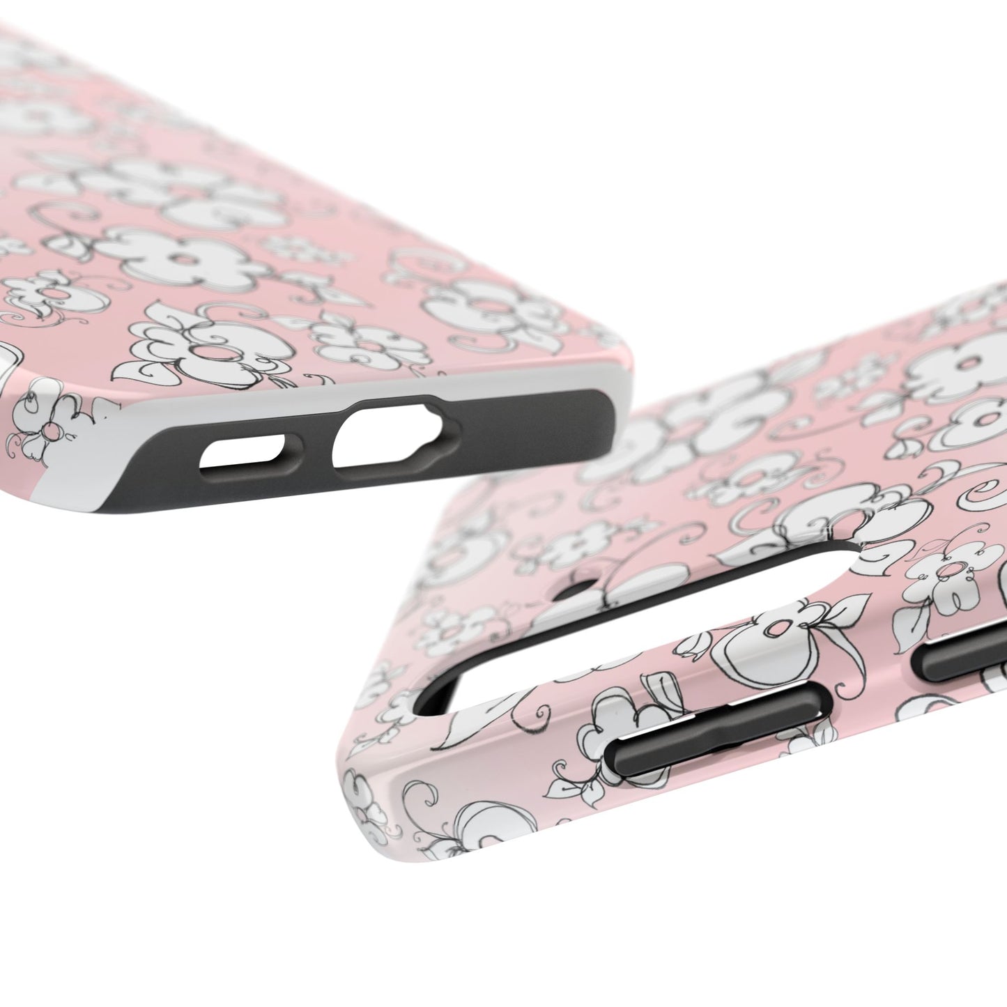 Lady Flowers Pink Sky Phone Case