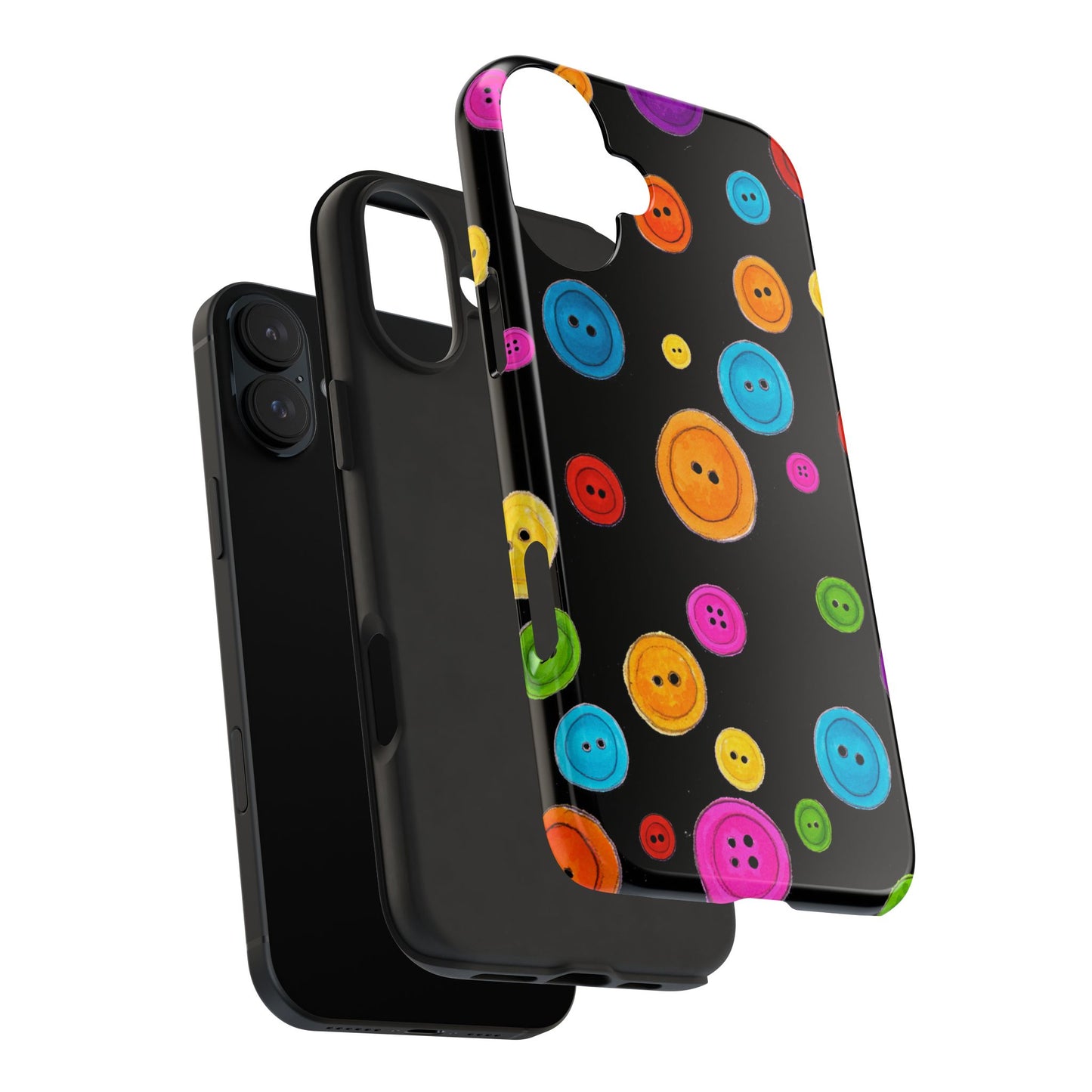 Button Dots Black Phone Case