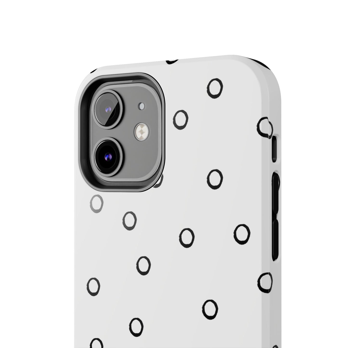 Open Dots White / Black Phone Case