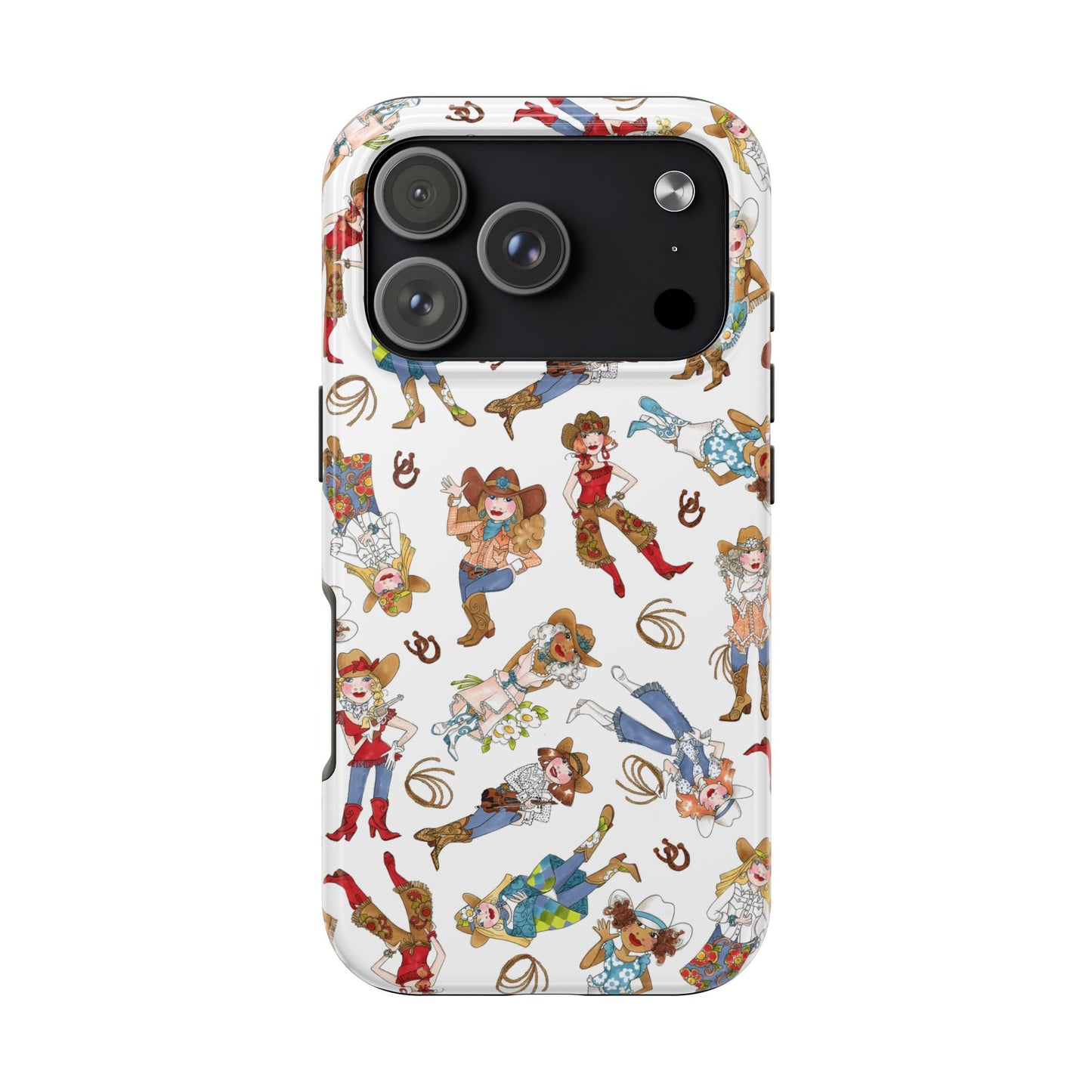 Tossed Cowgirls White Phone Case