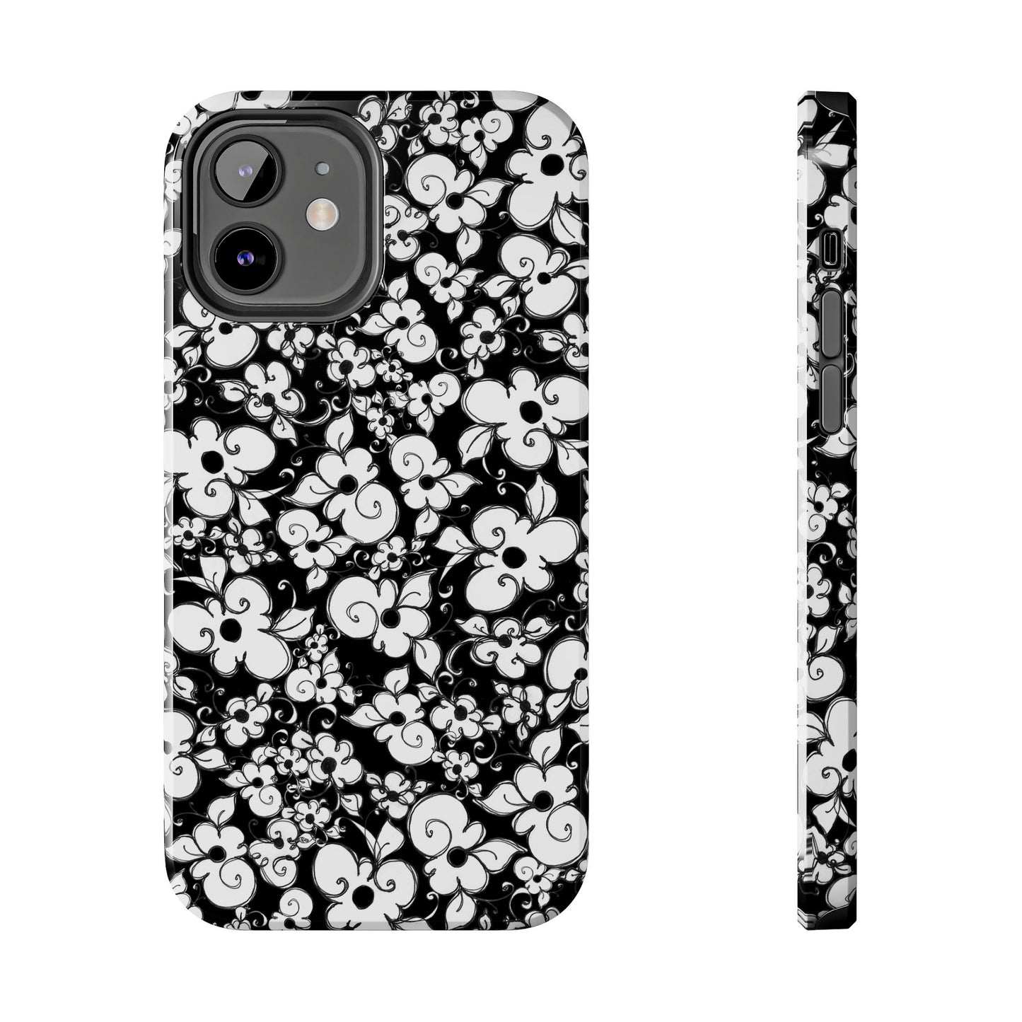 Dog Daisies Black Phone Case