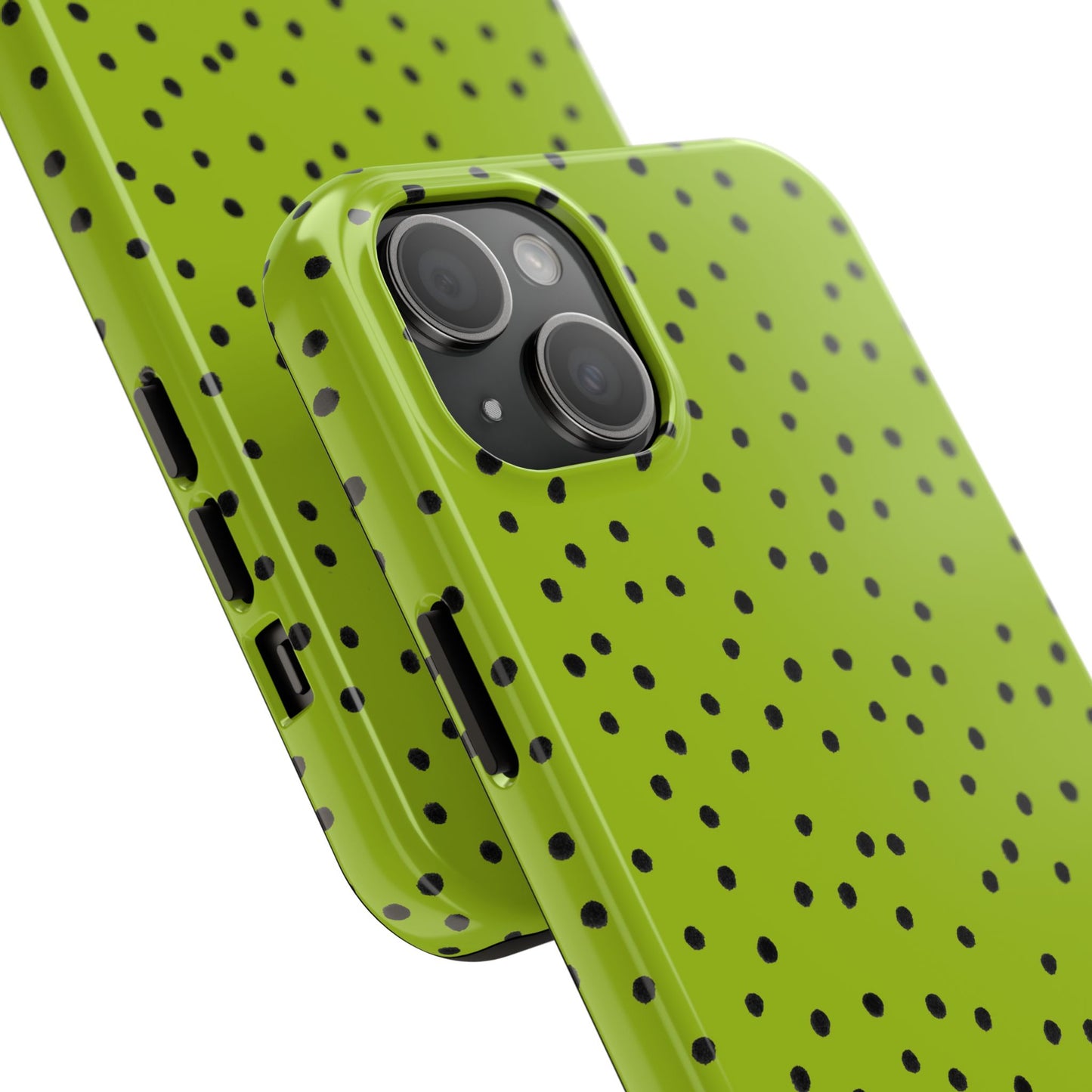 Dinky Dots Chartreuse / Black Phone Case
