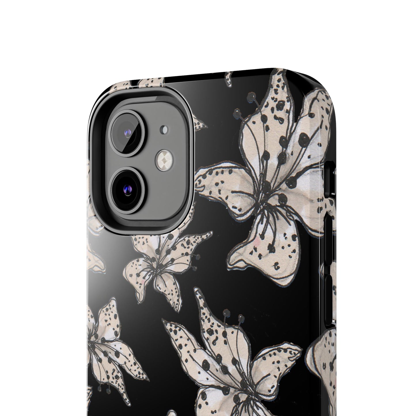 Spotted Lilies Black Phone Case