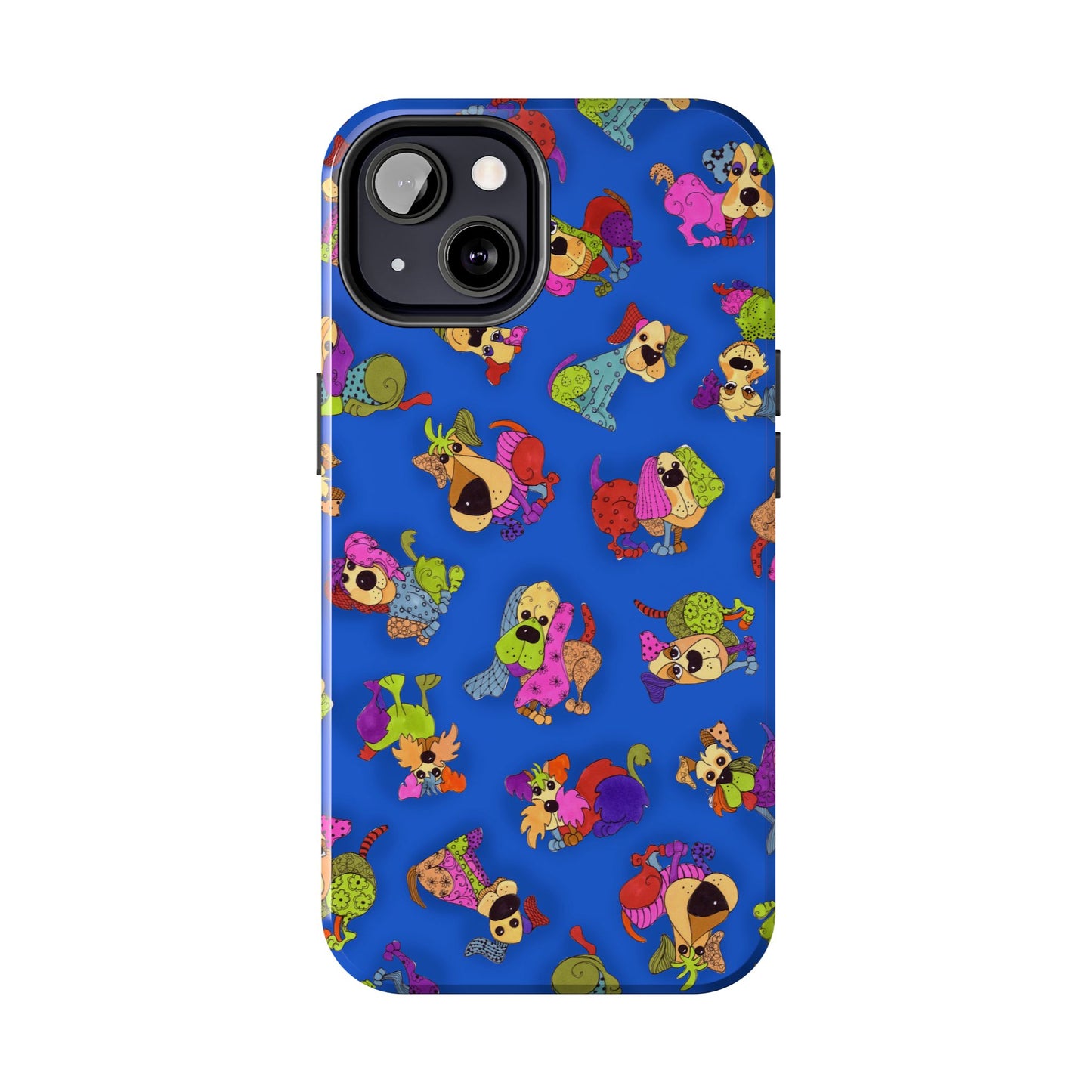 Tossed Happy Dogs Blue Phone Case
