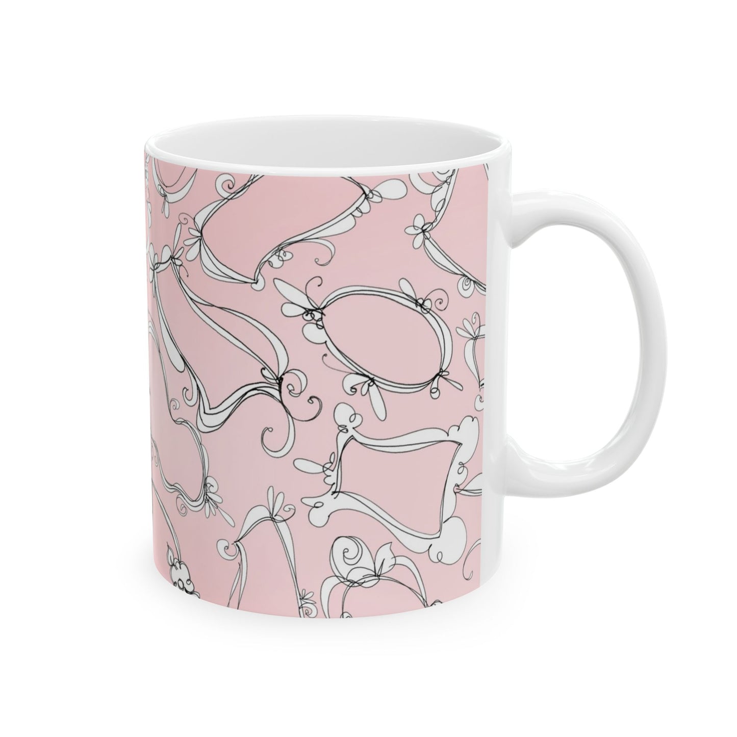 Fancy Frames Pink / White Cup