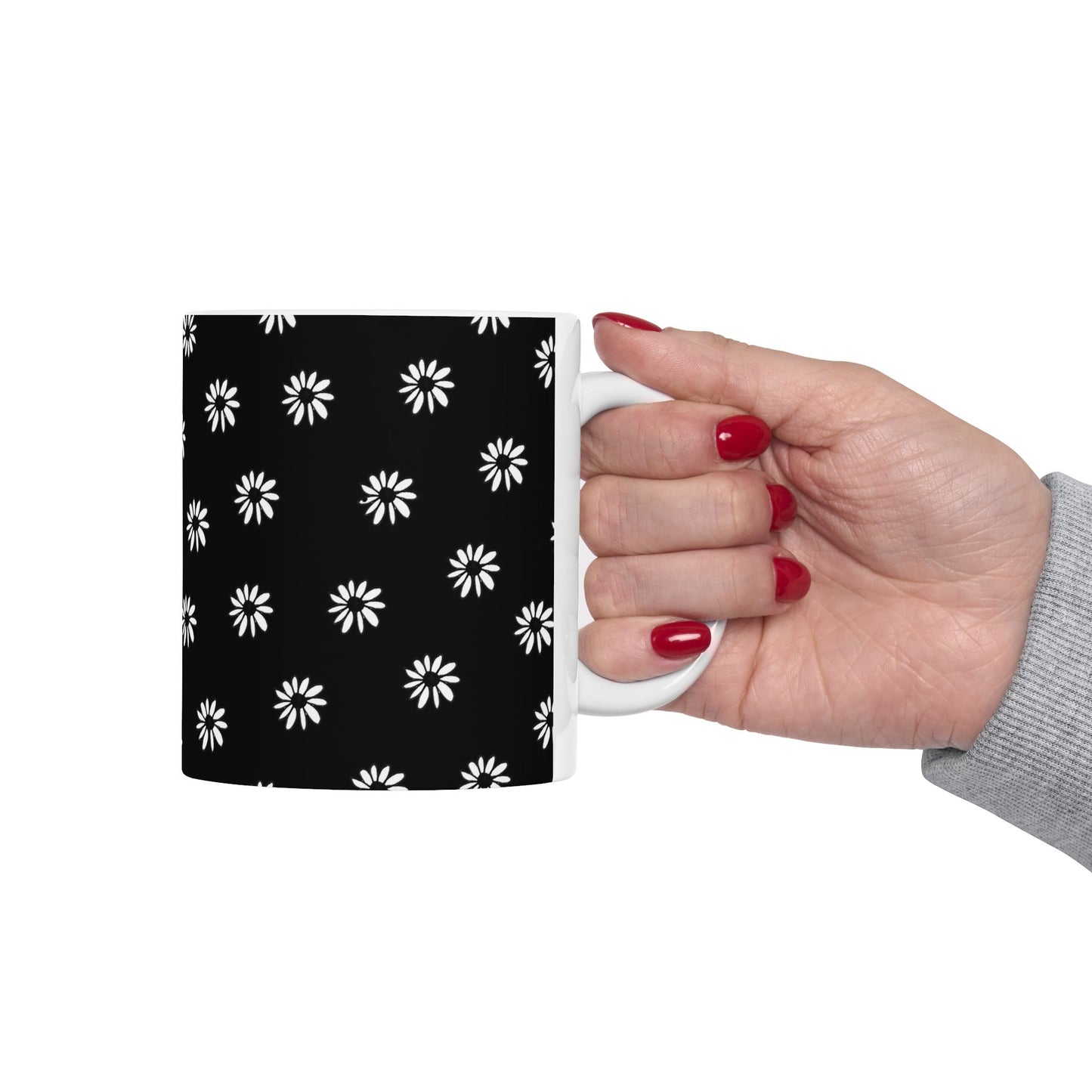 Daisy Dot Black / White Cup