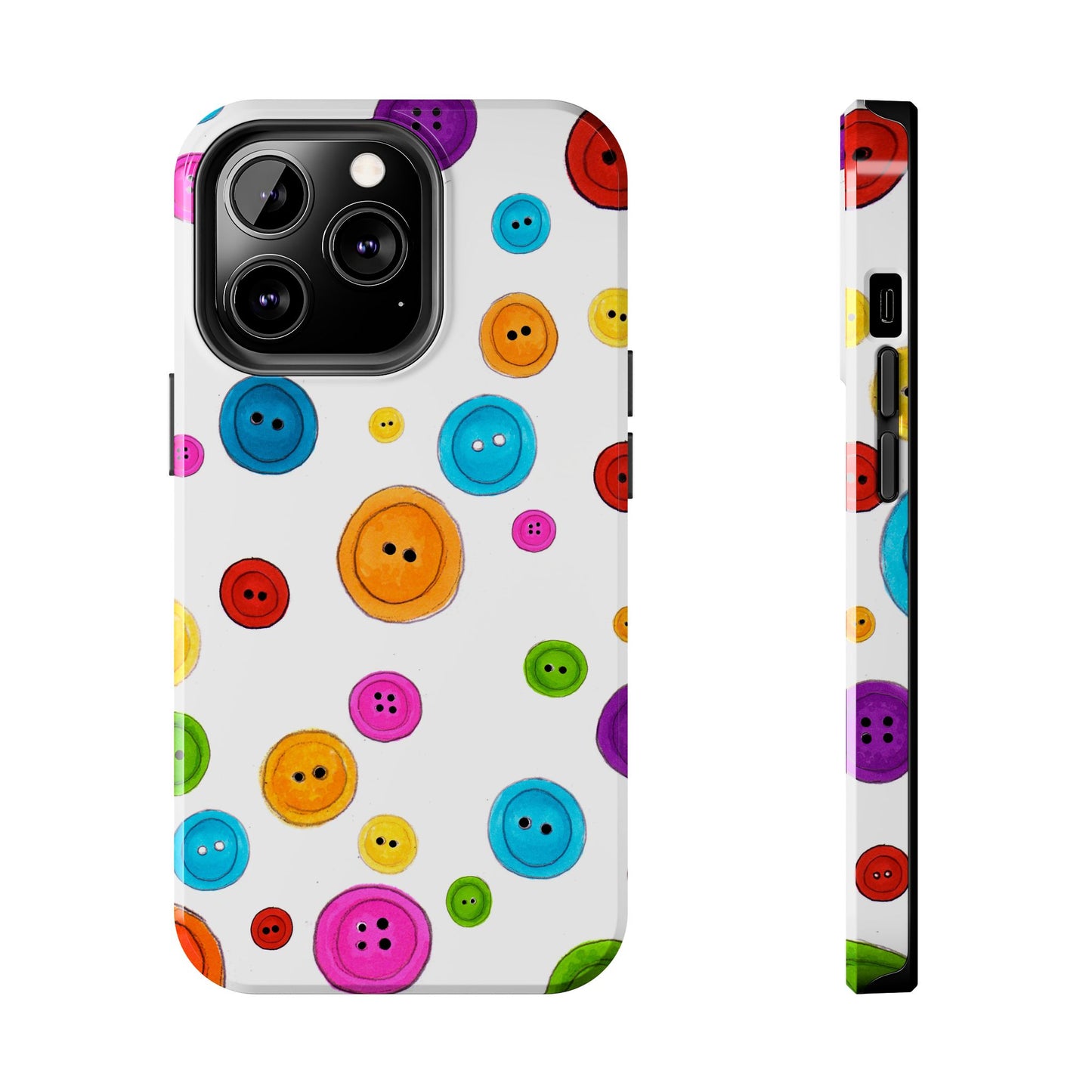 Button Dots White Phone Case