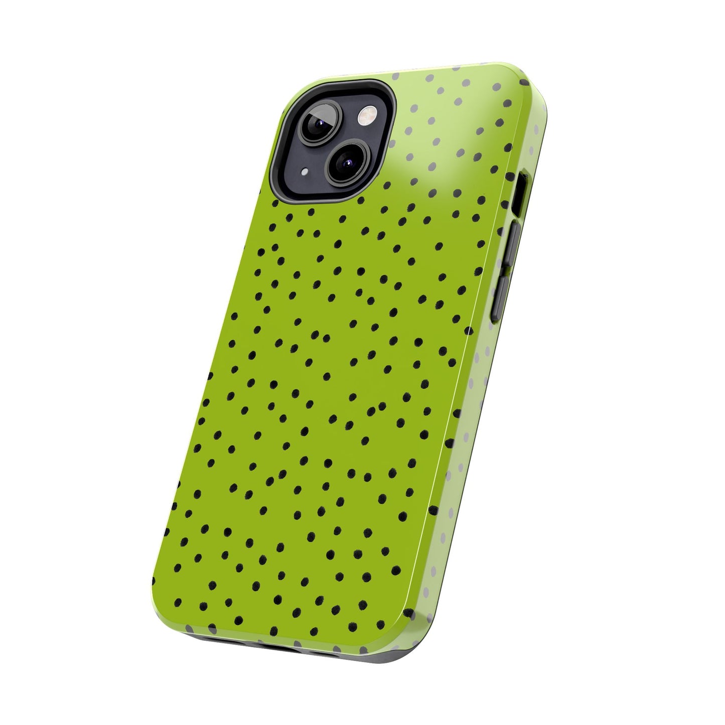 Dinky Dots Chartreuse / Black Phone Case