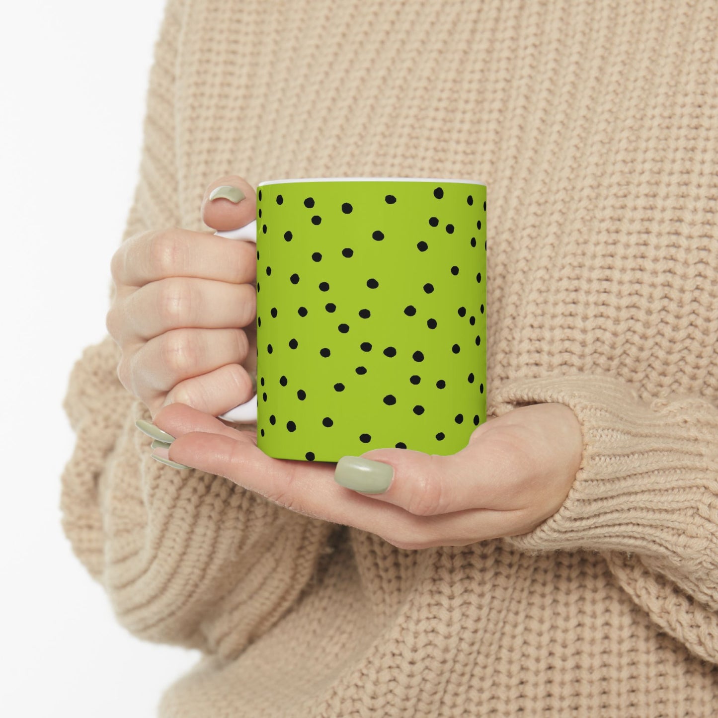 Dinky Dots Lime / Black Cup