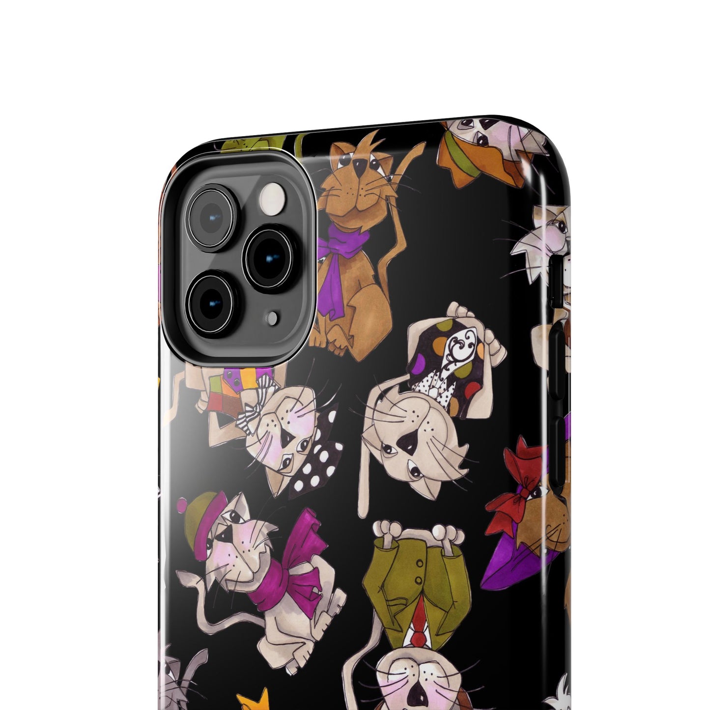 Spice Cats Tossed Black Phone Case