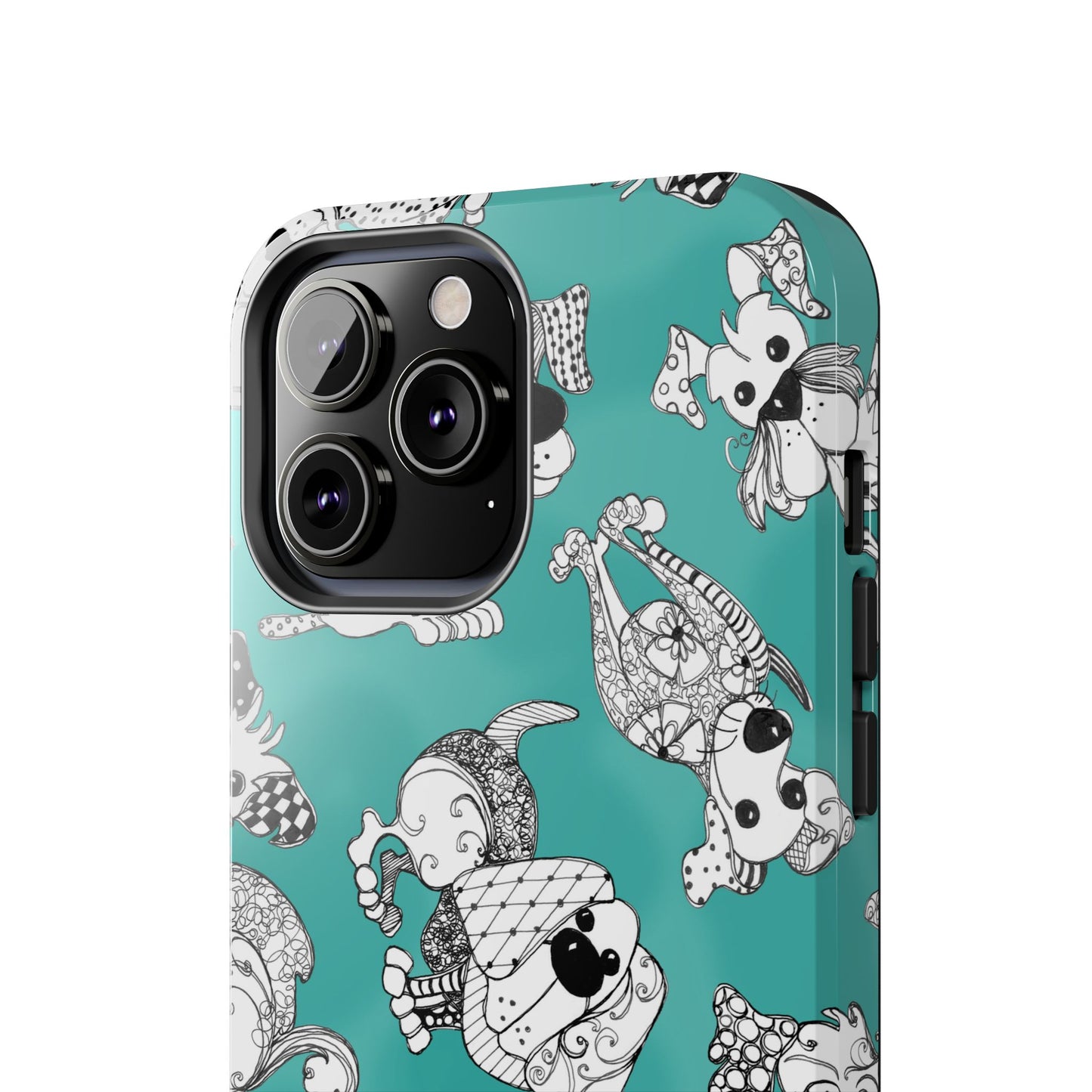 Doodle Dogs Turquoise Phone Case