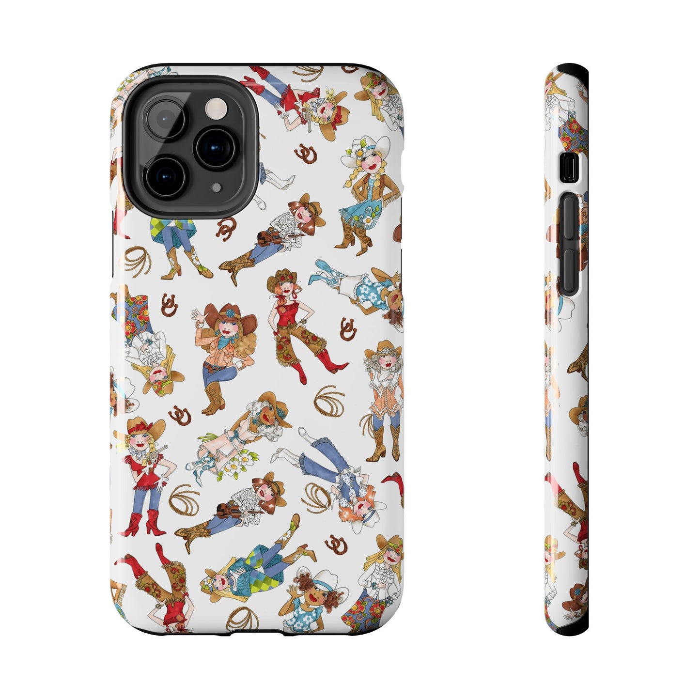Tossed Cowgirls White Phone Case