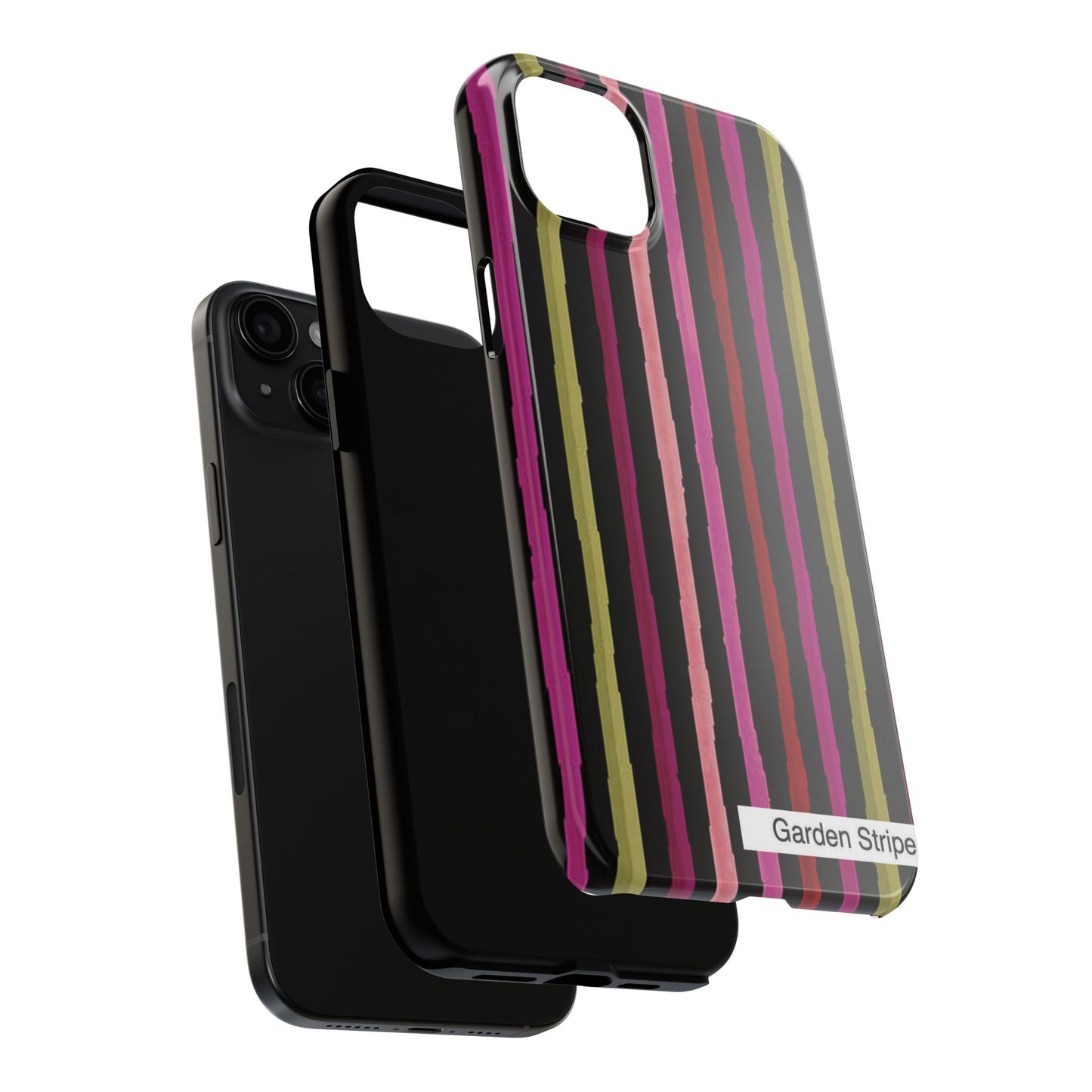 Garden Stripe Black Phone Case