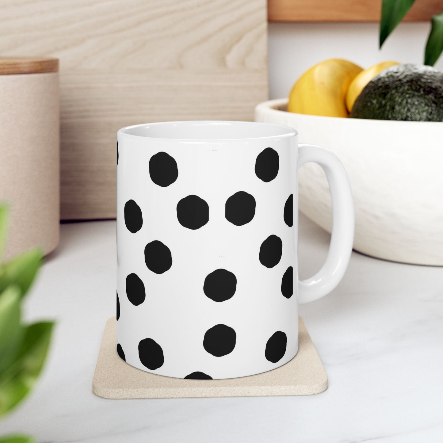 Jumbo Dots White / Black Cup
