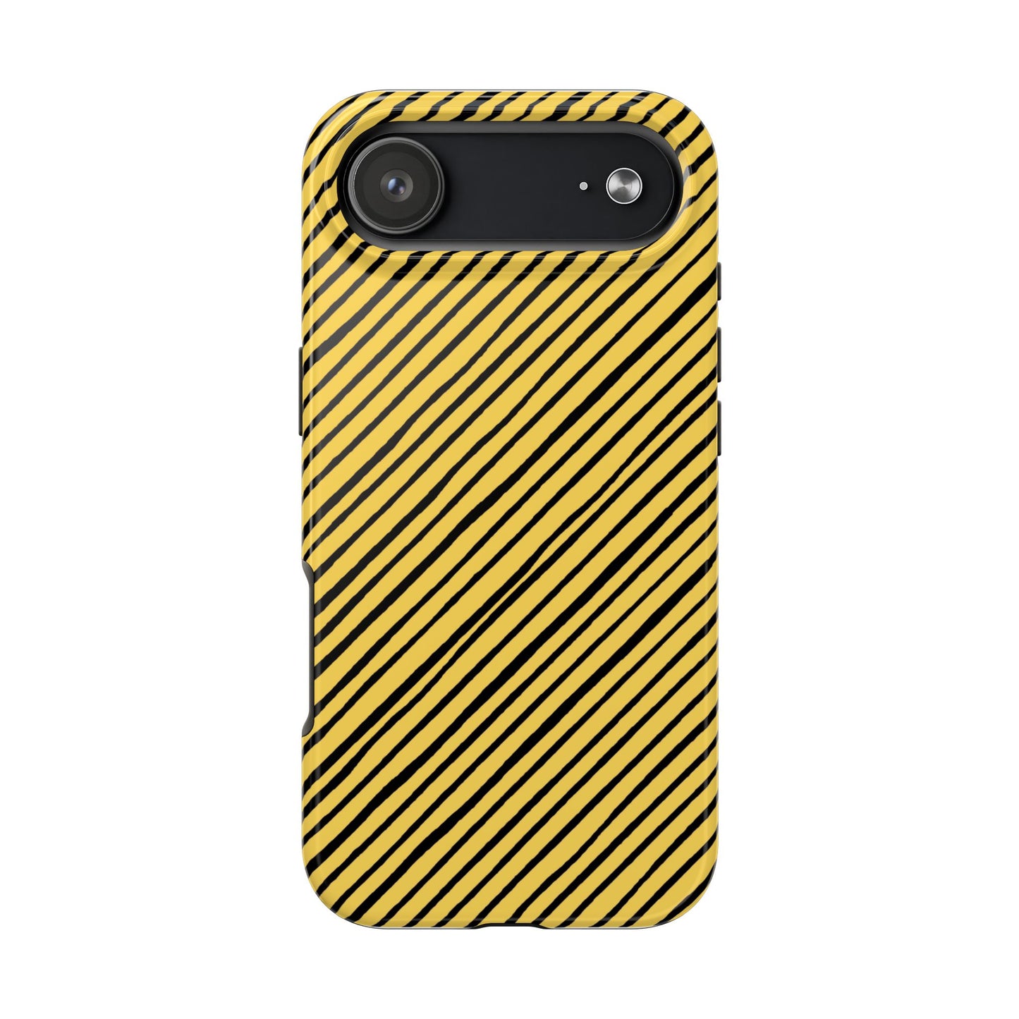 Quirky Bias Stripe Yellow / Black Phone Case