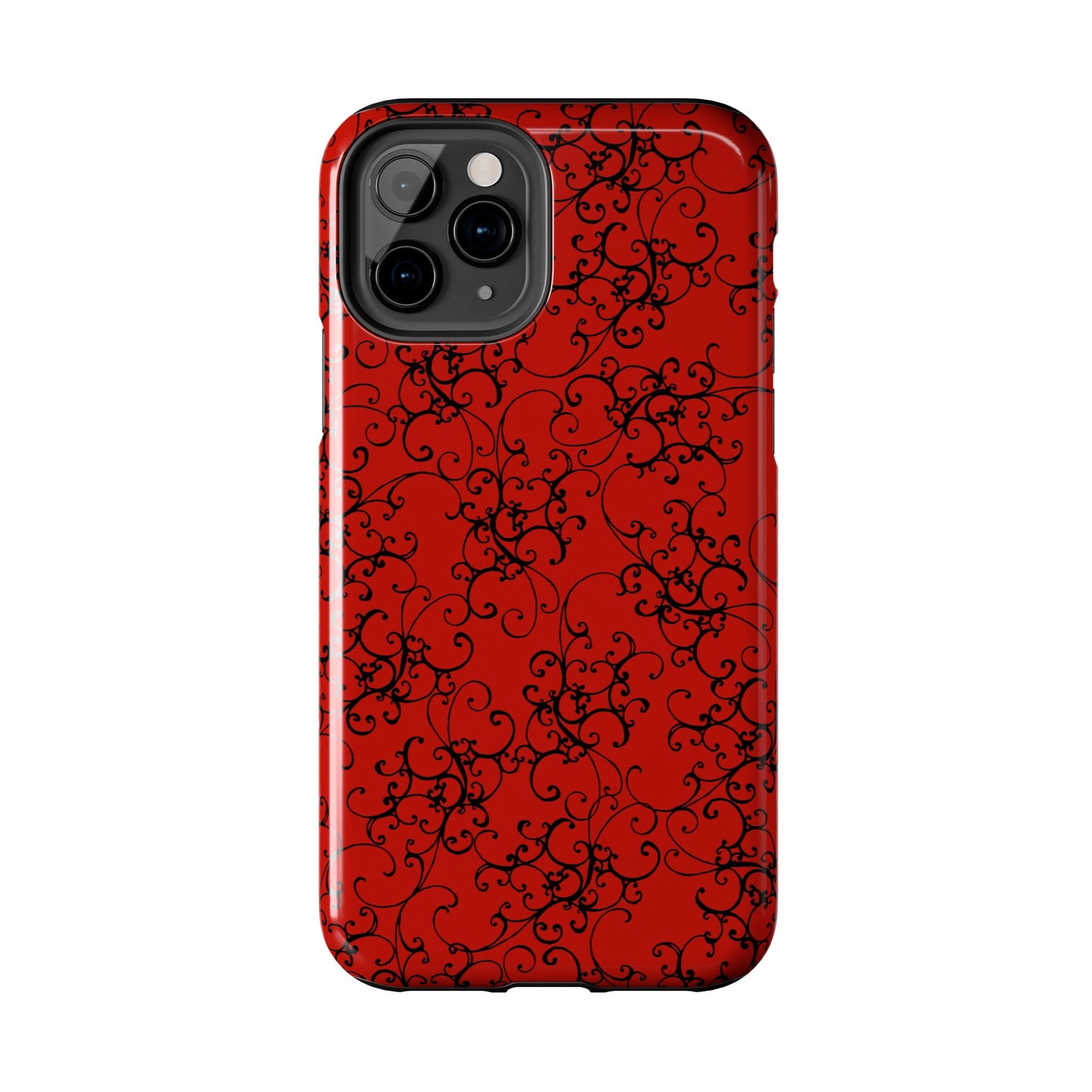 Elegant Scroll Red / Black Phone Case