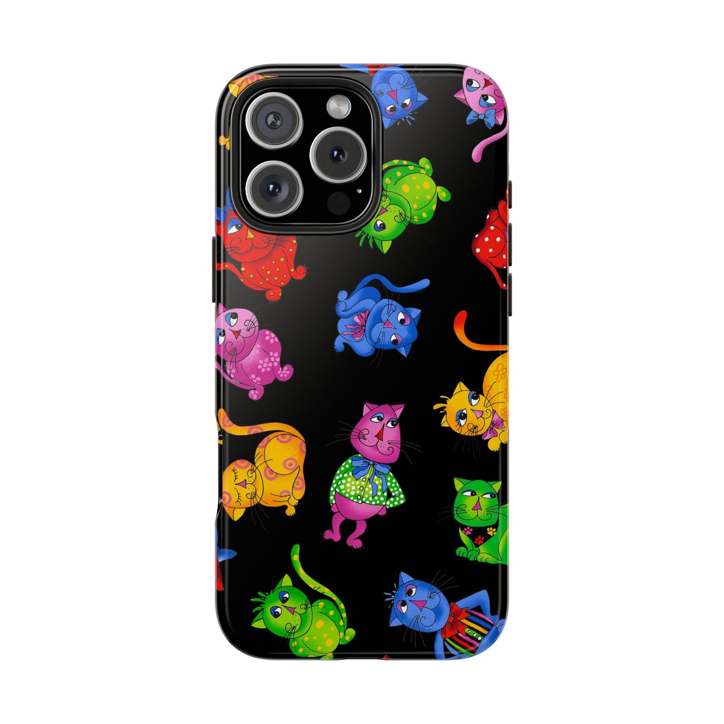 Tossed Cool Cats Black Phone Case
