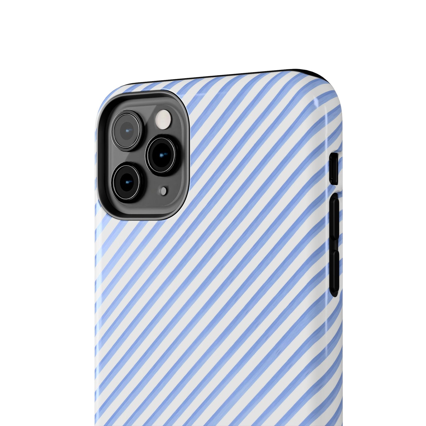 Bias Stripe Blue / White Phone Case