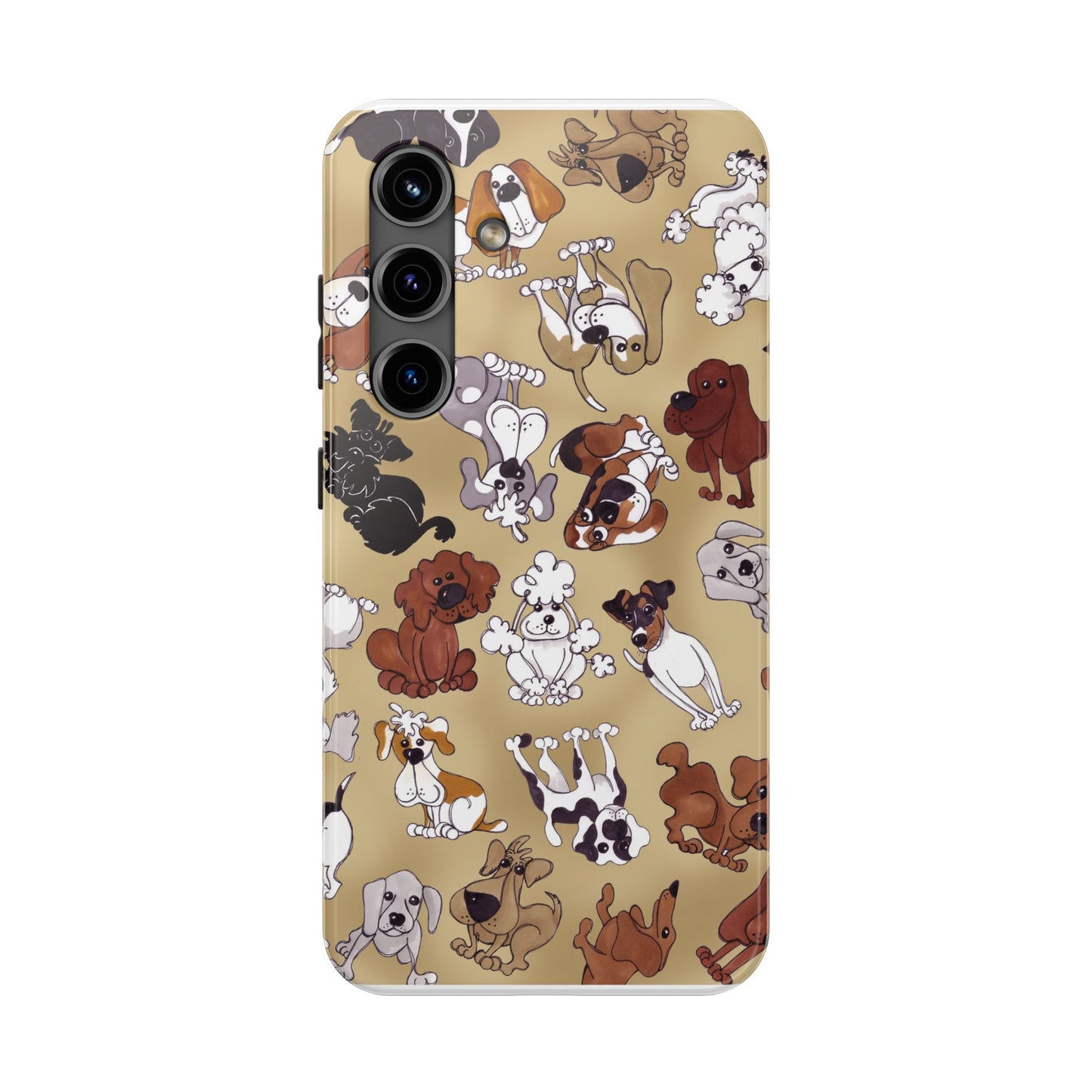 Tossed Doggies Tan Phone Case