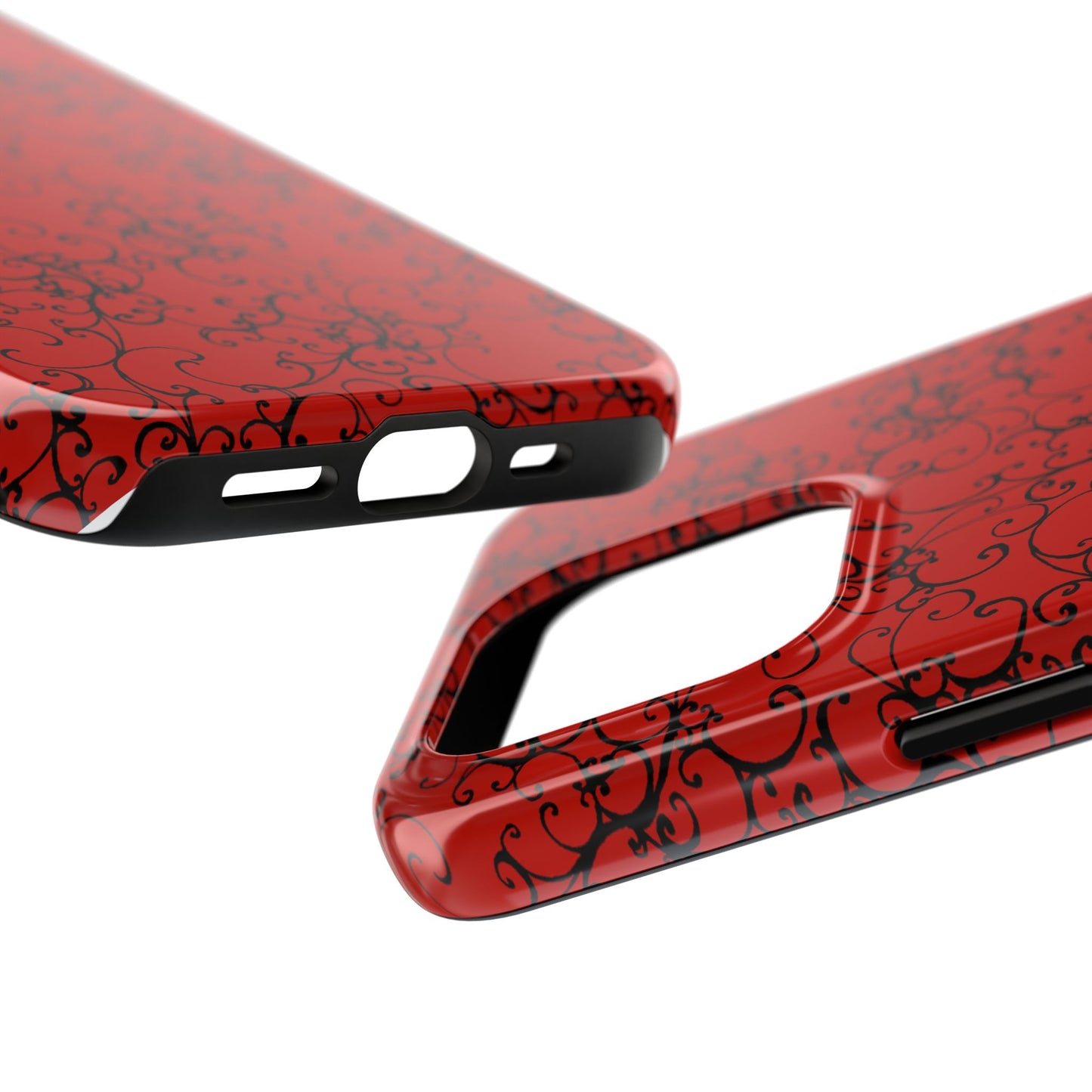 Elegant Scroll Red / Black Phone Case