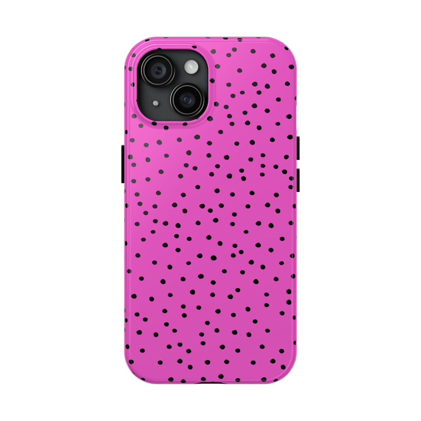 Dinky Dots Cerise / Black Phone Case