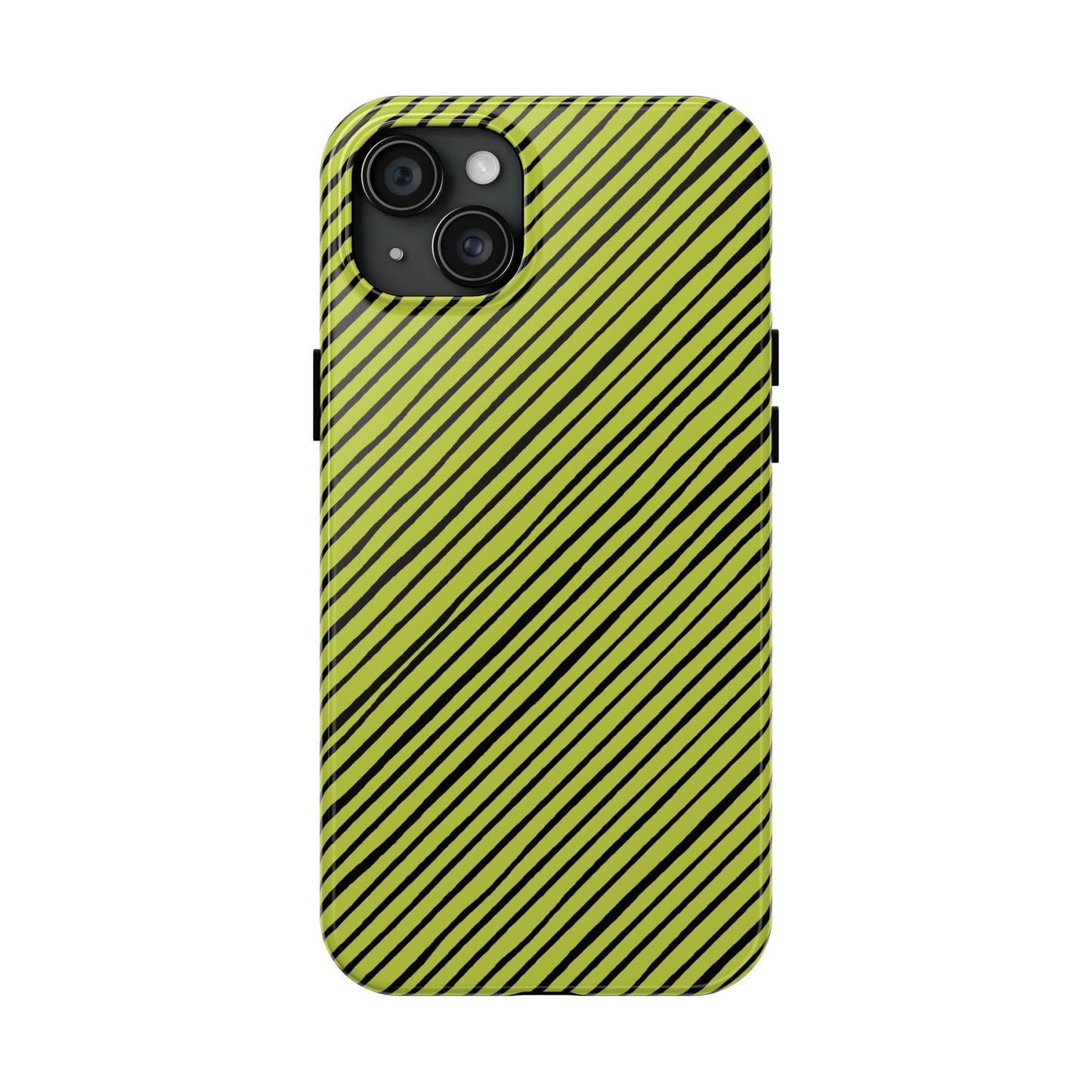 Quirky Bias Stripe Green / Black Phone Case