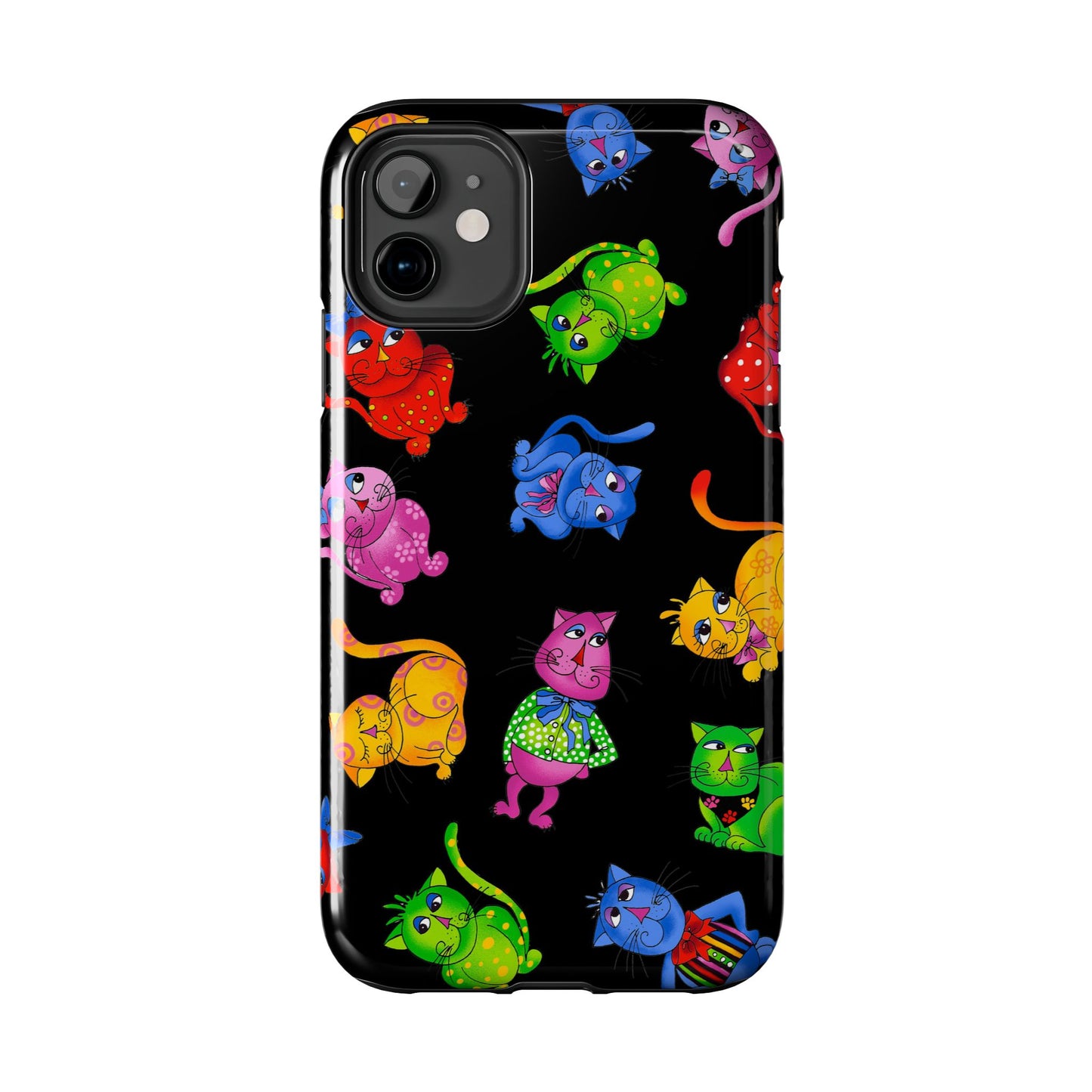 Tossed Cool Cats Black Phone Case