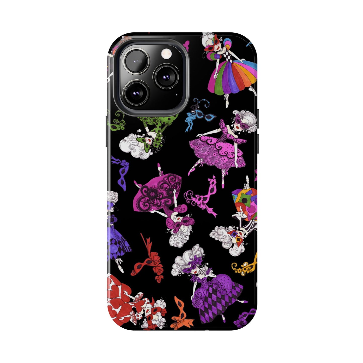 Tossed Masquerade Ladies Black Phone Case