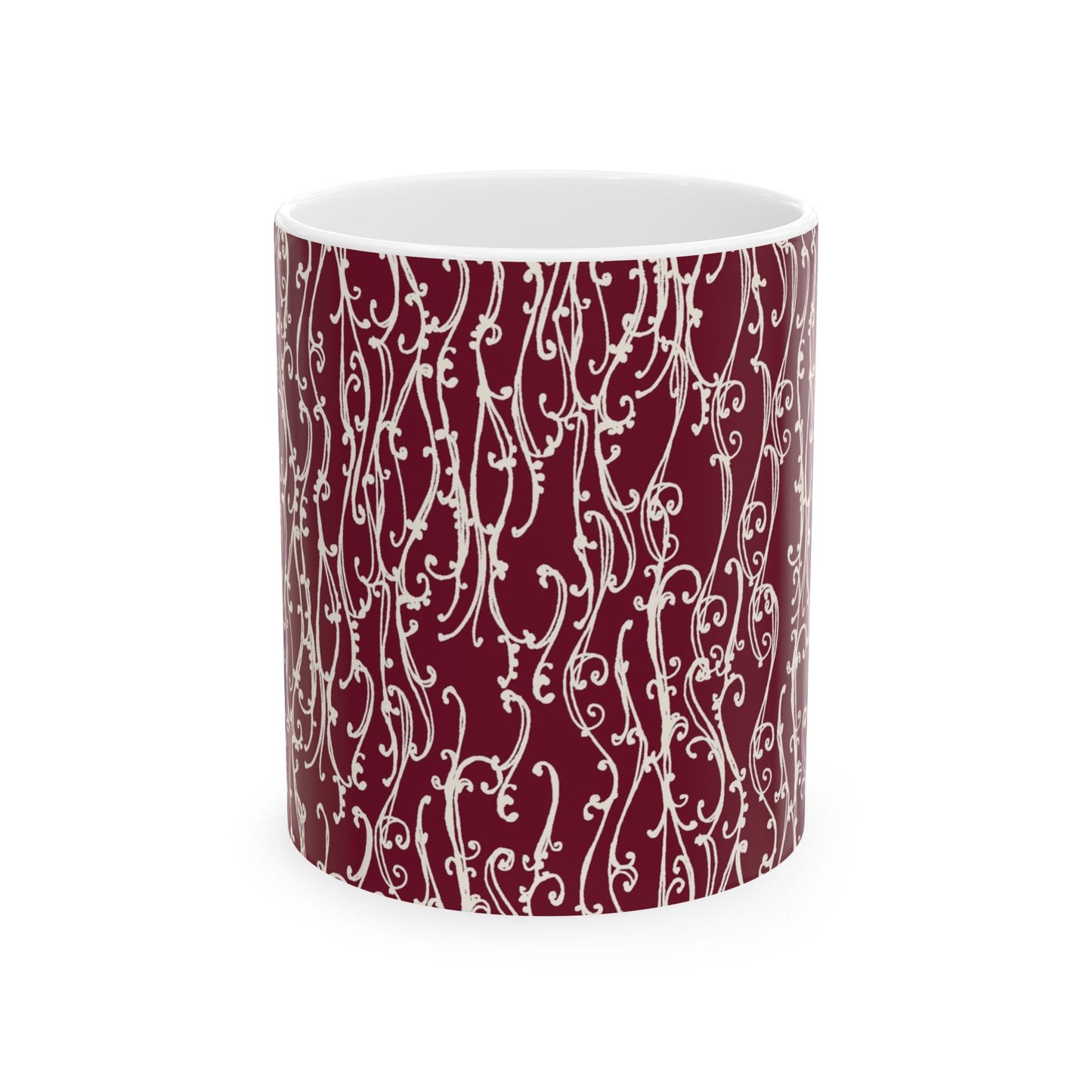 Swan Scroll Red / White Cup