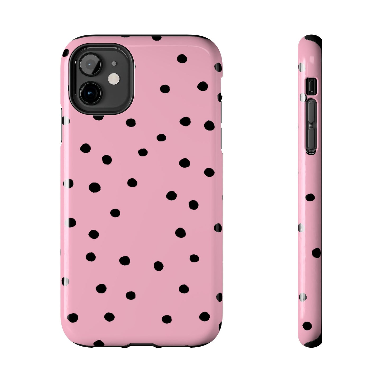 Dinky Dots Pink / Black Phone Case