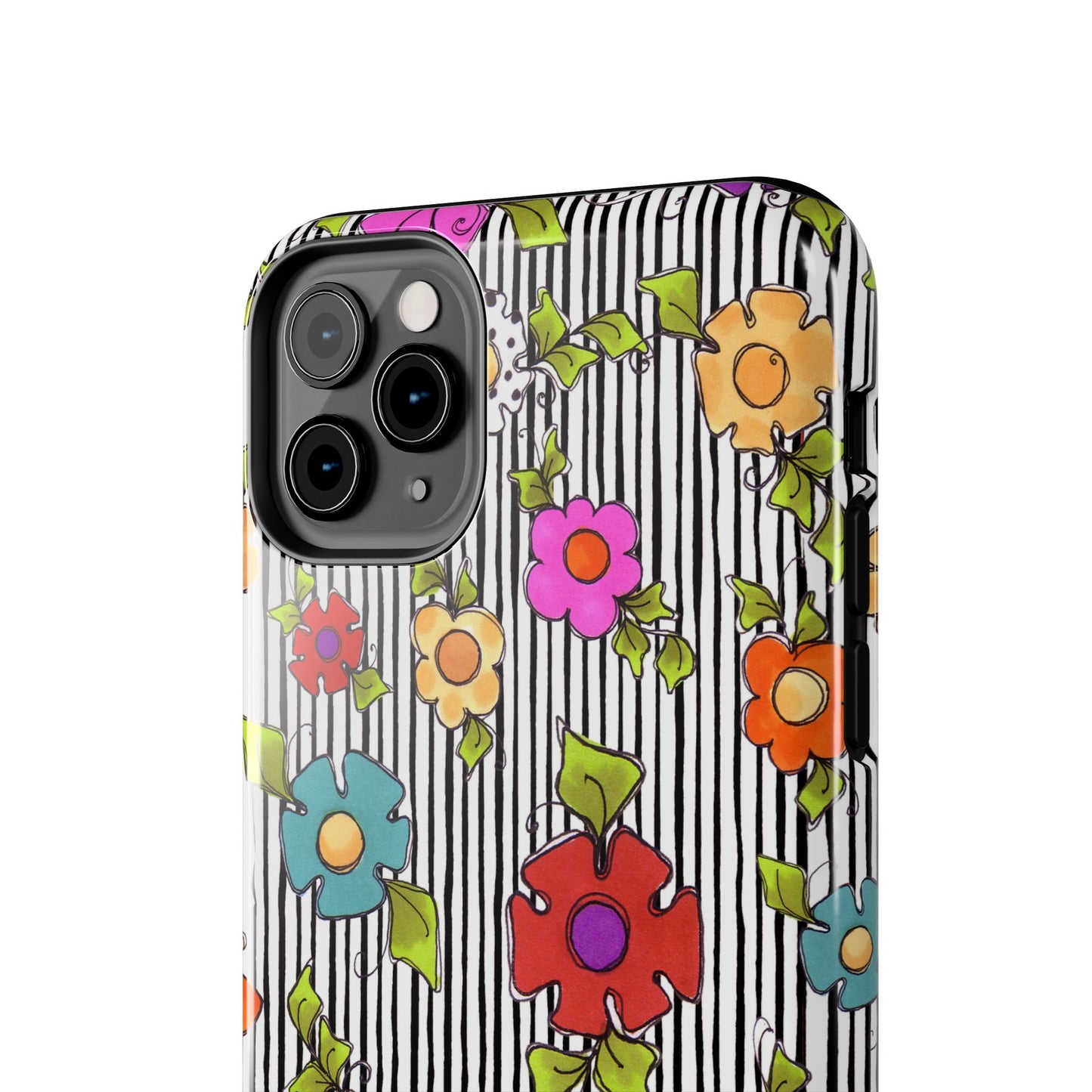 Dog Blooms White / Black Phone Case