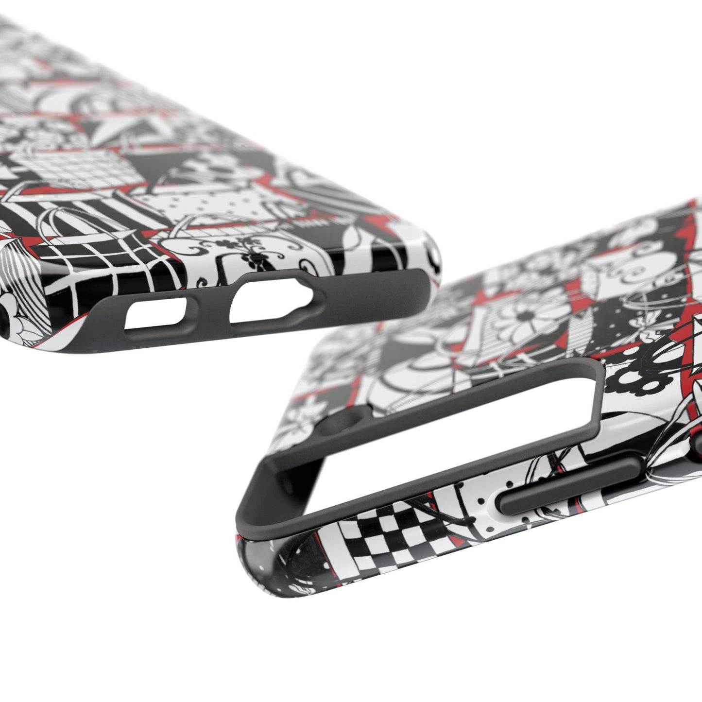 Totally Black, White & Red Phone Case