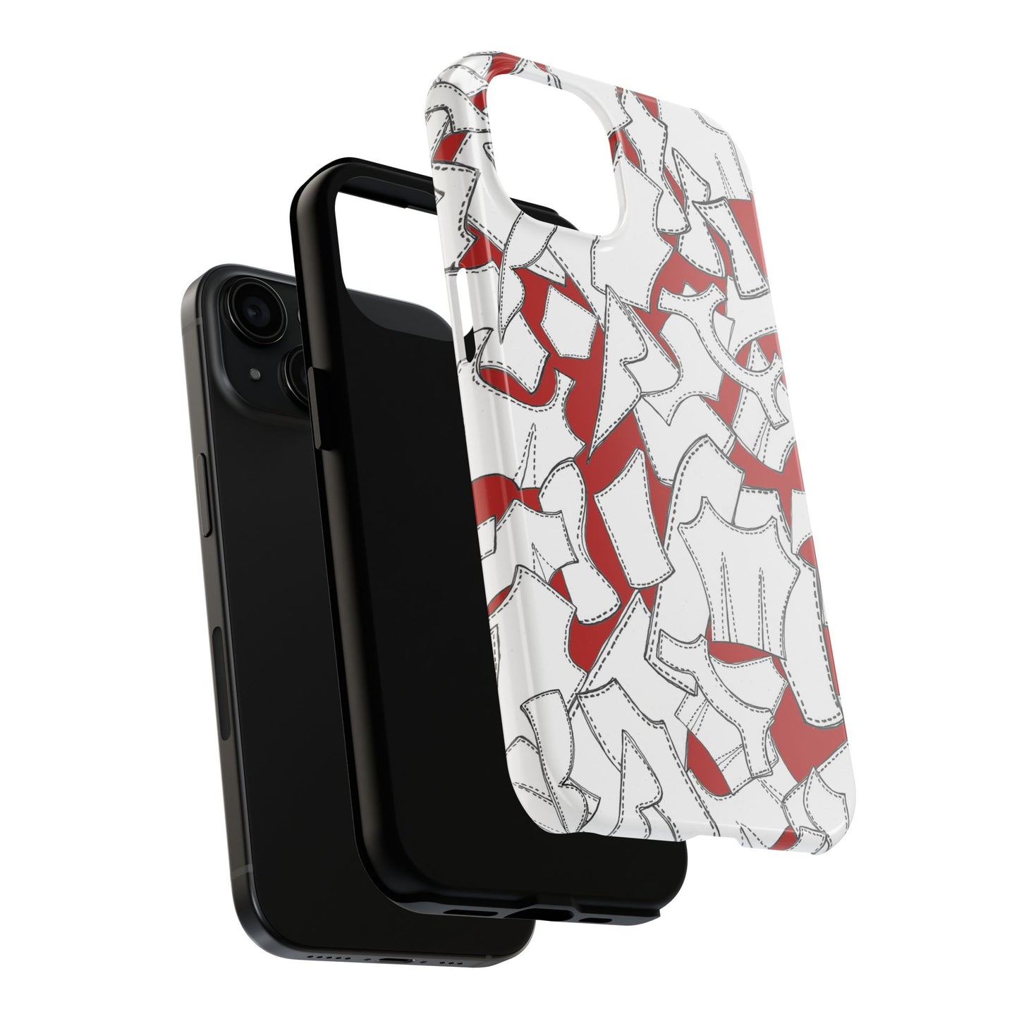 Pattern Pieces Red Phone Case