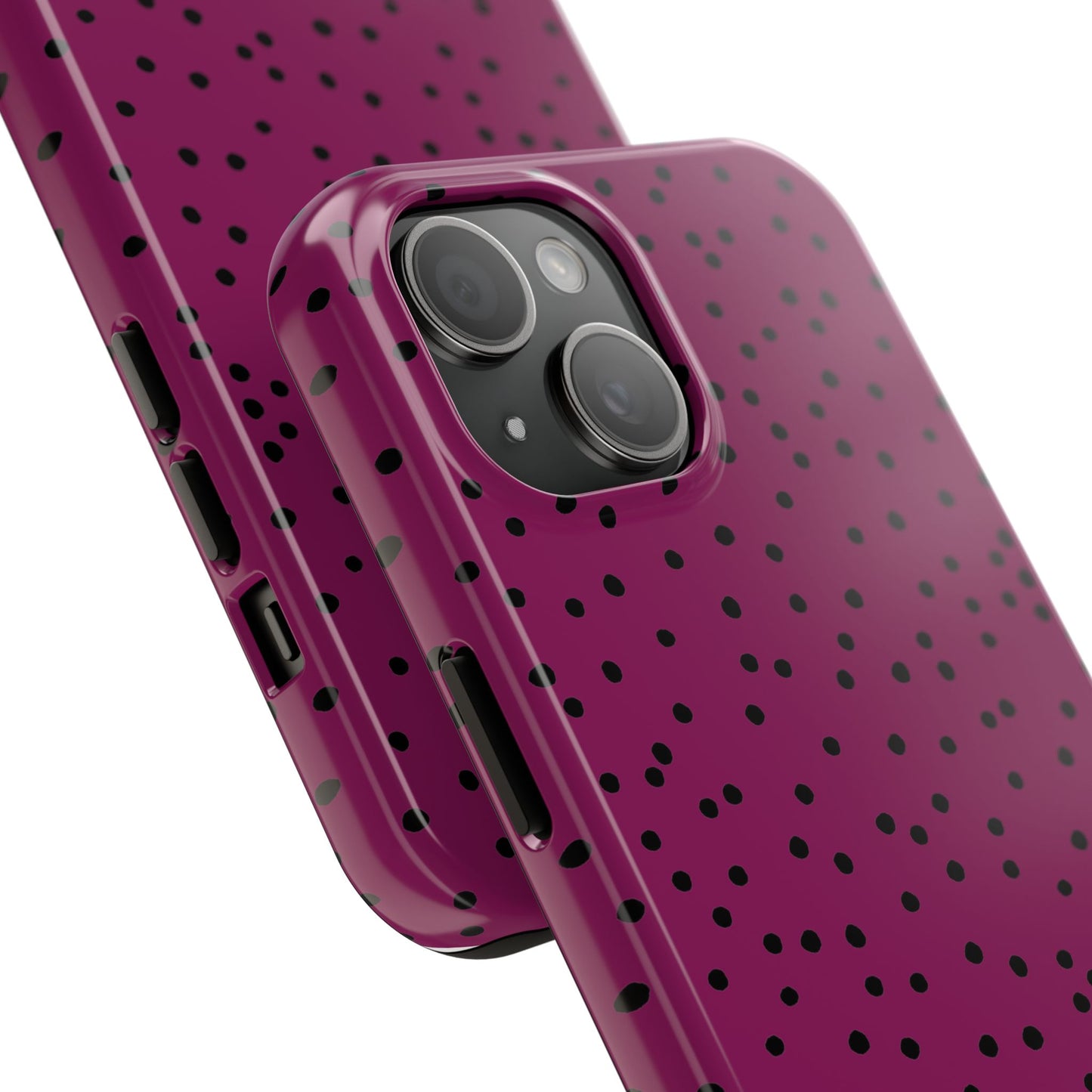 Dinky Dots Burgundy / Black Phone Case