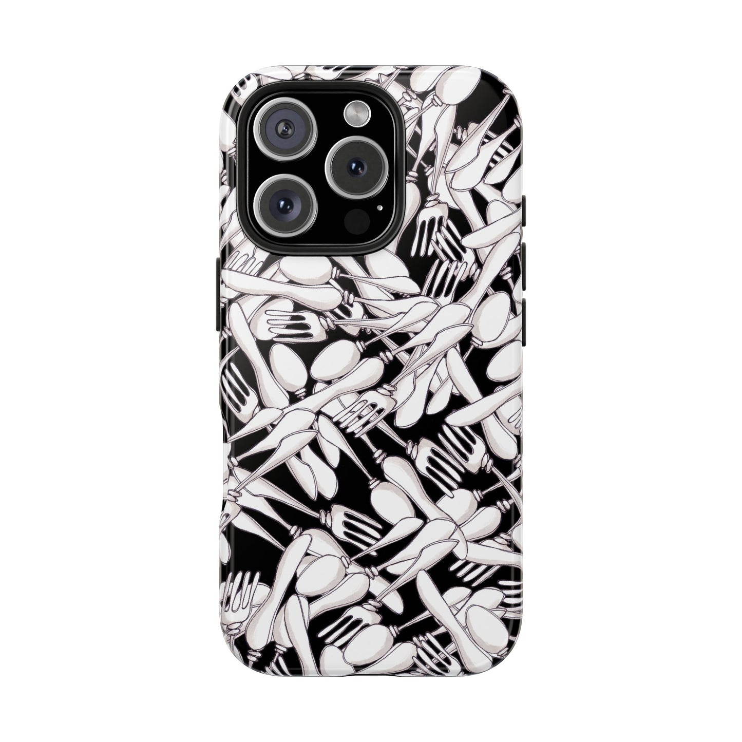 Silverware Wars Black Phone Case