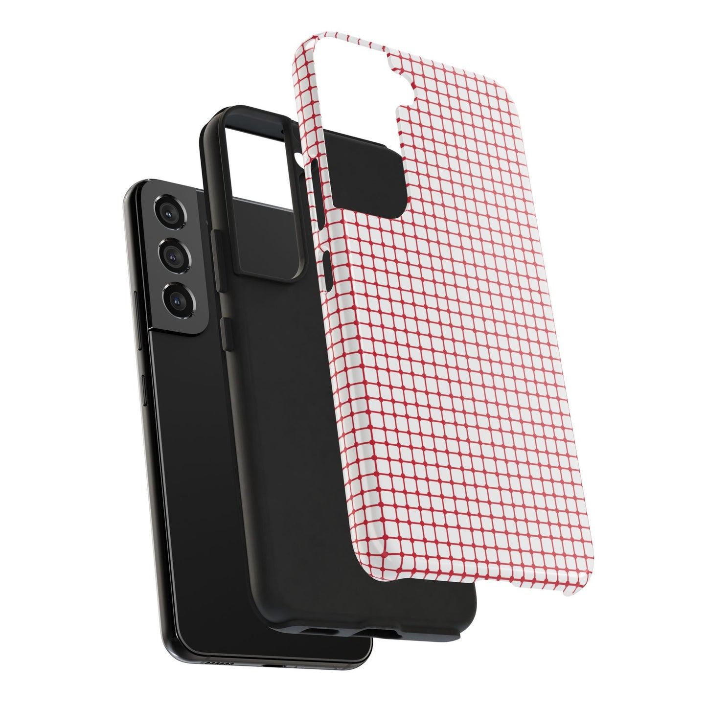 Dot Grid White / Red Phone Case