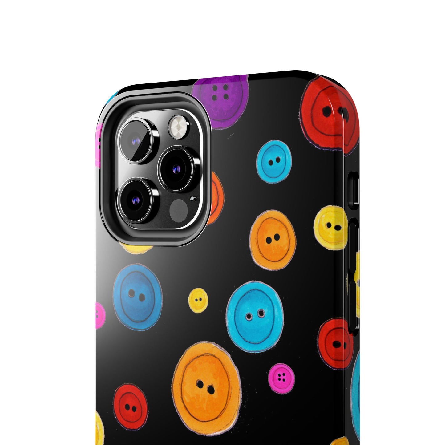Button Dots Black Phone Case