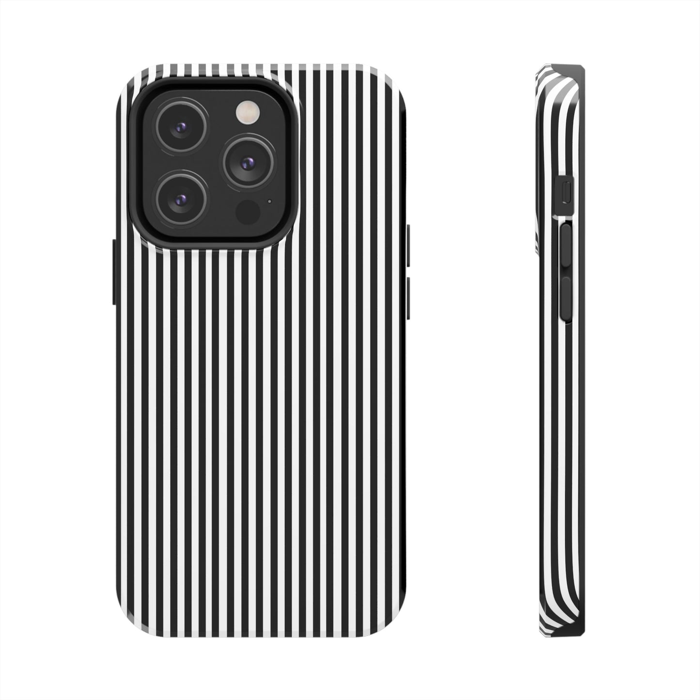 Stripe White / Black Phone Case