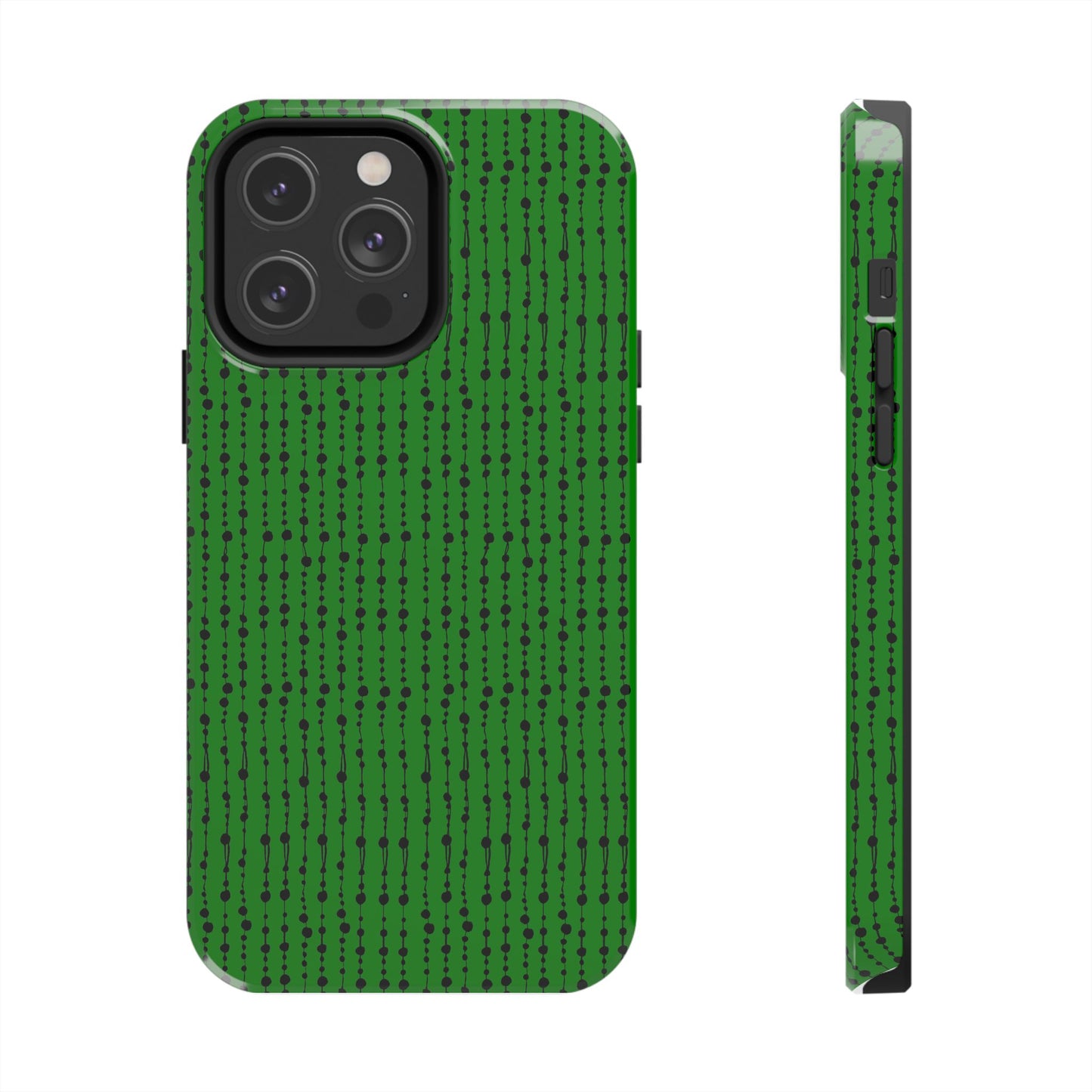 Beaded Curtain Green / Black Phone Case