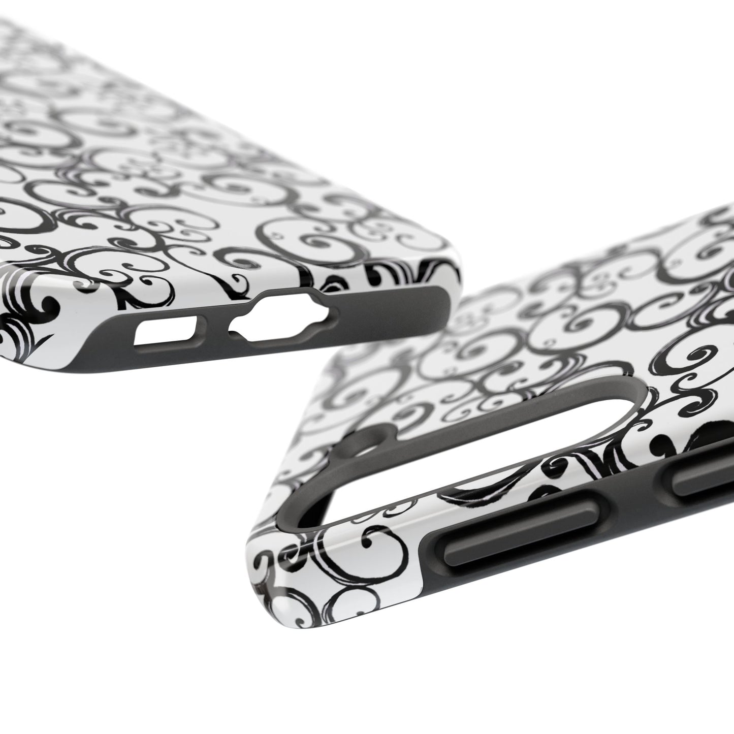 Curls White / Black Phone Case