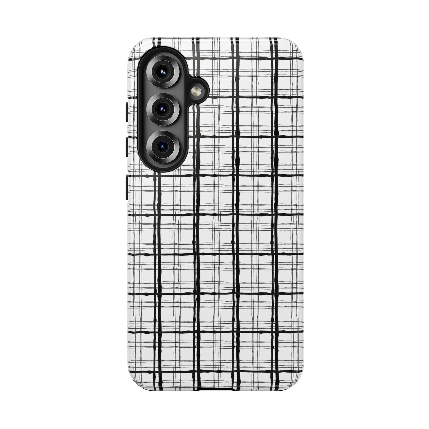 Sophistiplaid White / Black Phone Case